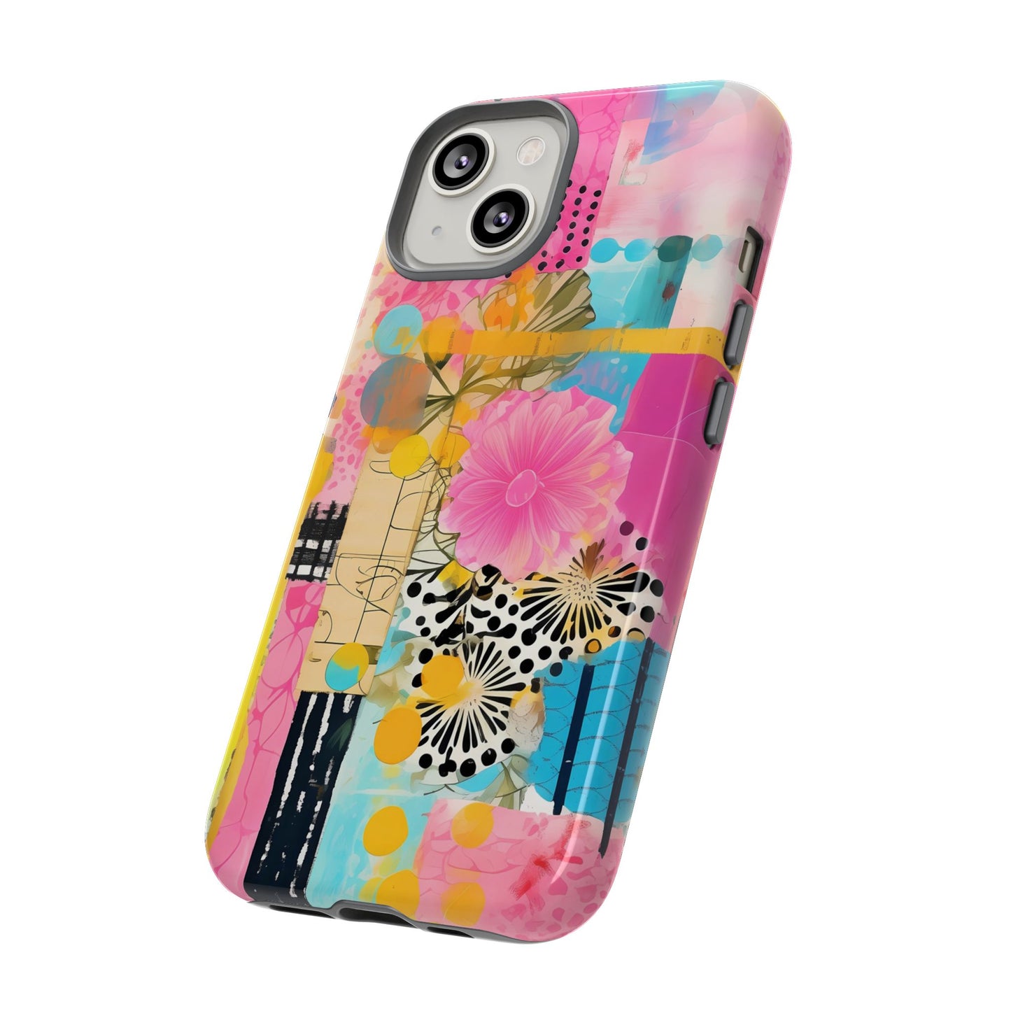 Pink Floral Abstract Phone Case | Tough Cases | iPhone 17