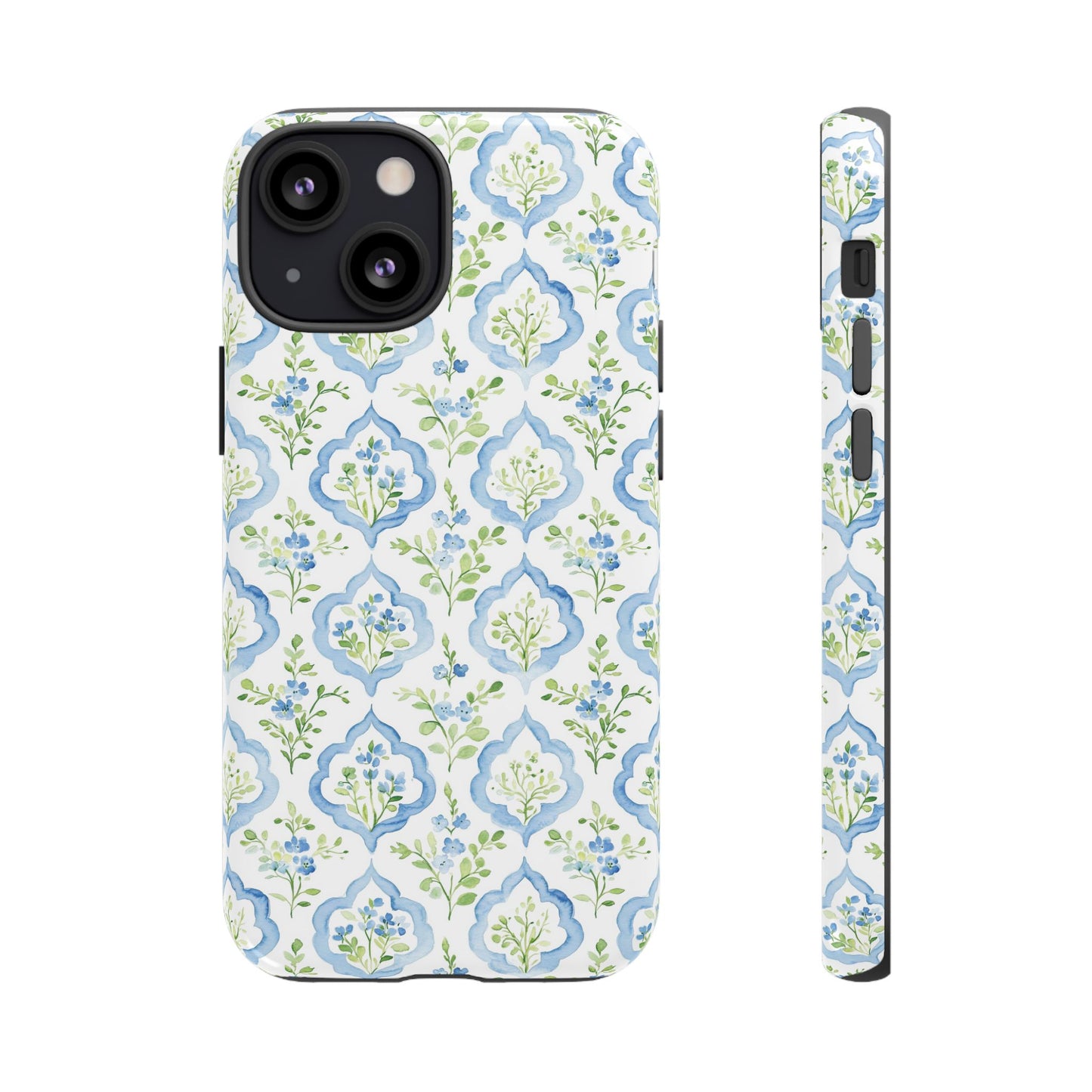 Blue Floral Damask phone case | Tough Case | iPhone 17