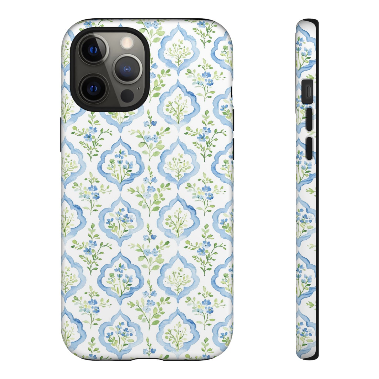Blue Floral Damask phone case | Tough Case | iPhone 17