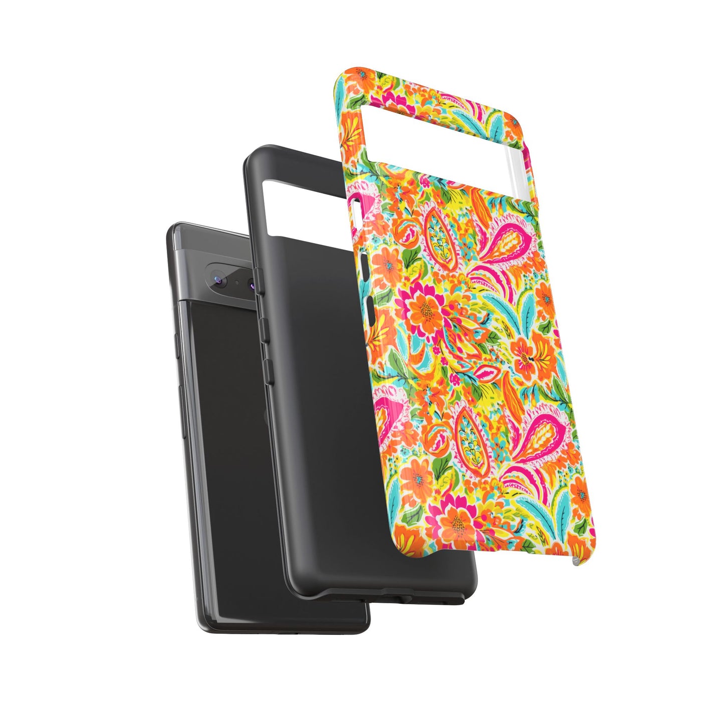 Vibrant Floral Paisley phone case | Tough Cases | Orange and Pink Floral | iPhone 17