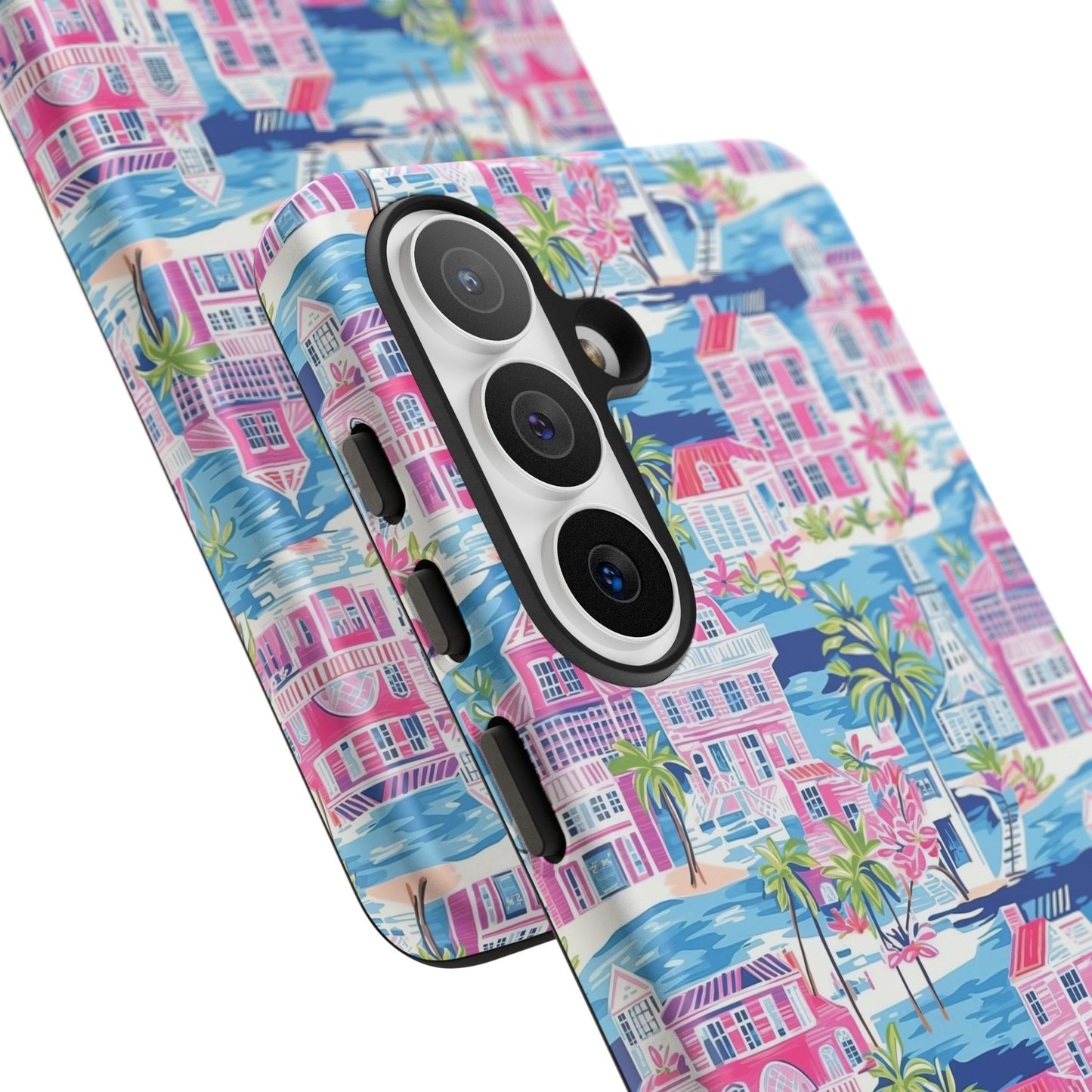 Pink Coastal Houses phone case | Tough Case | iPhone 17