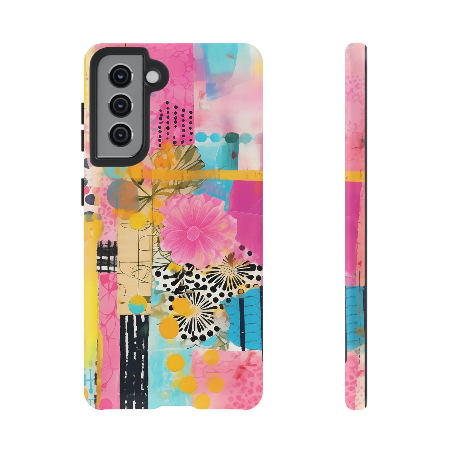 Pink Floral Abstract Phone Case | Tough Cases | iPhone 17