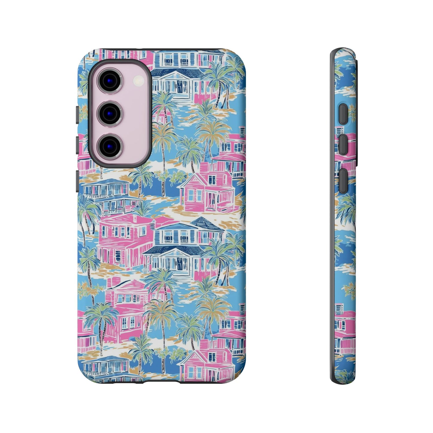 Tropical Beach Houses Tough Case | Palm Tree Coastal Phone Cover | iPhone 17
