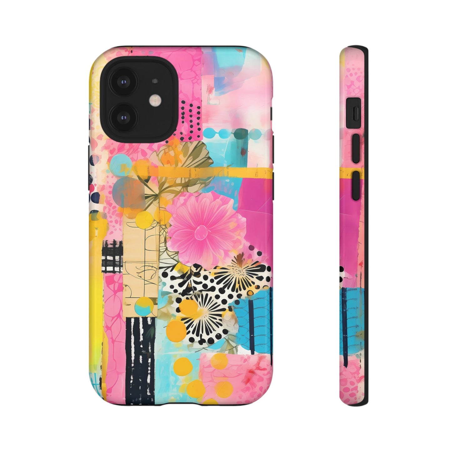 Pink Floral Abstract Phone Case | Tough Cases | iPhone 17