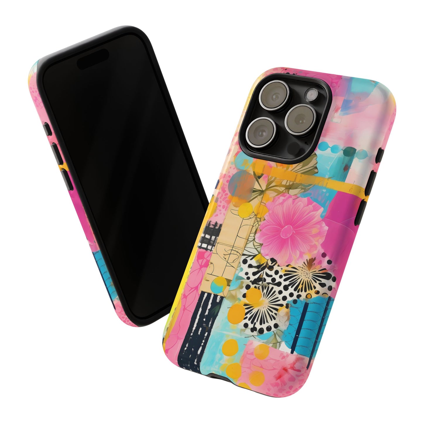 Pink Floral Abstract Phone Case | Tough Cases | iPhone 17