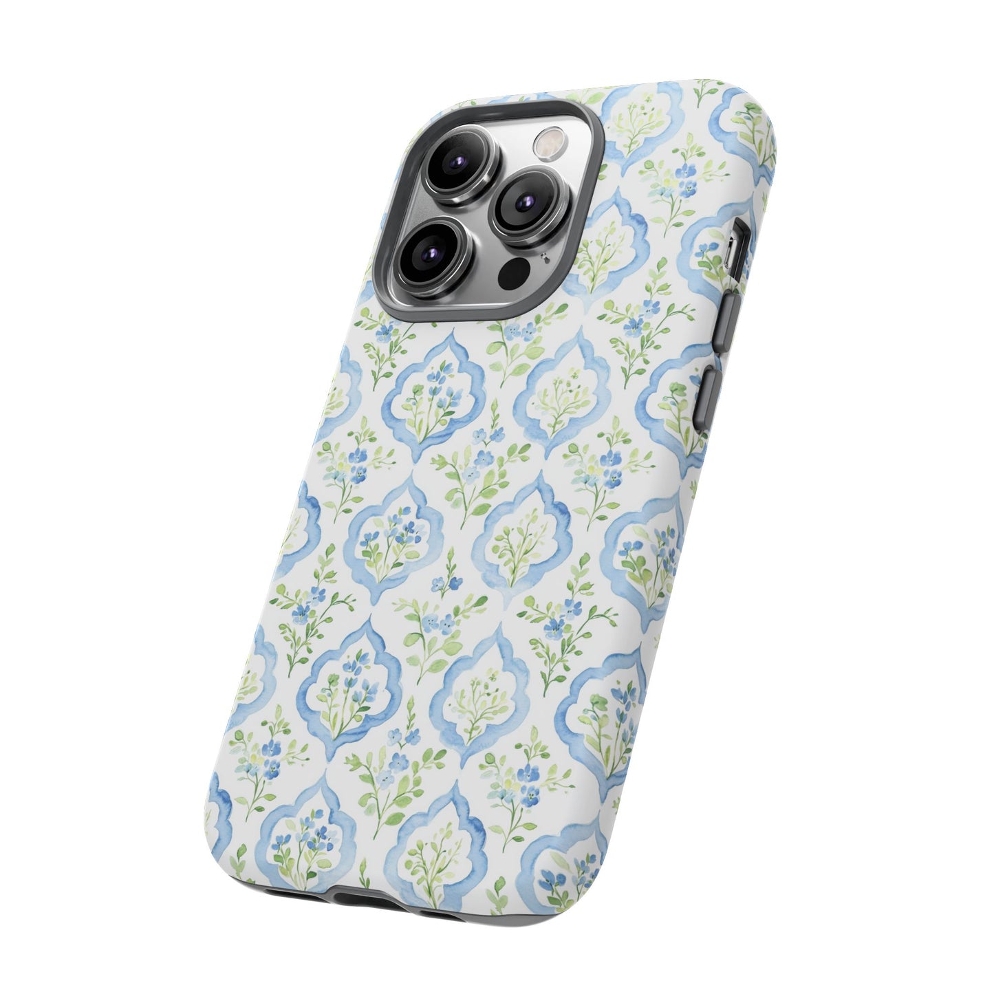 Blue Floral Damask phone case | Tough Case | iPhone 17