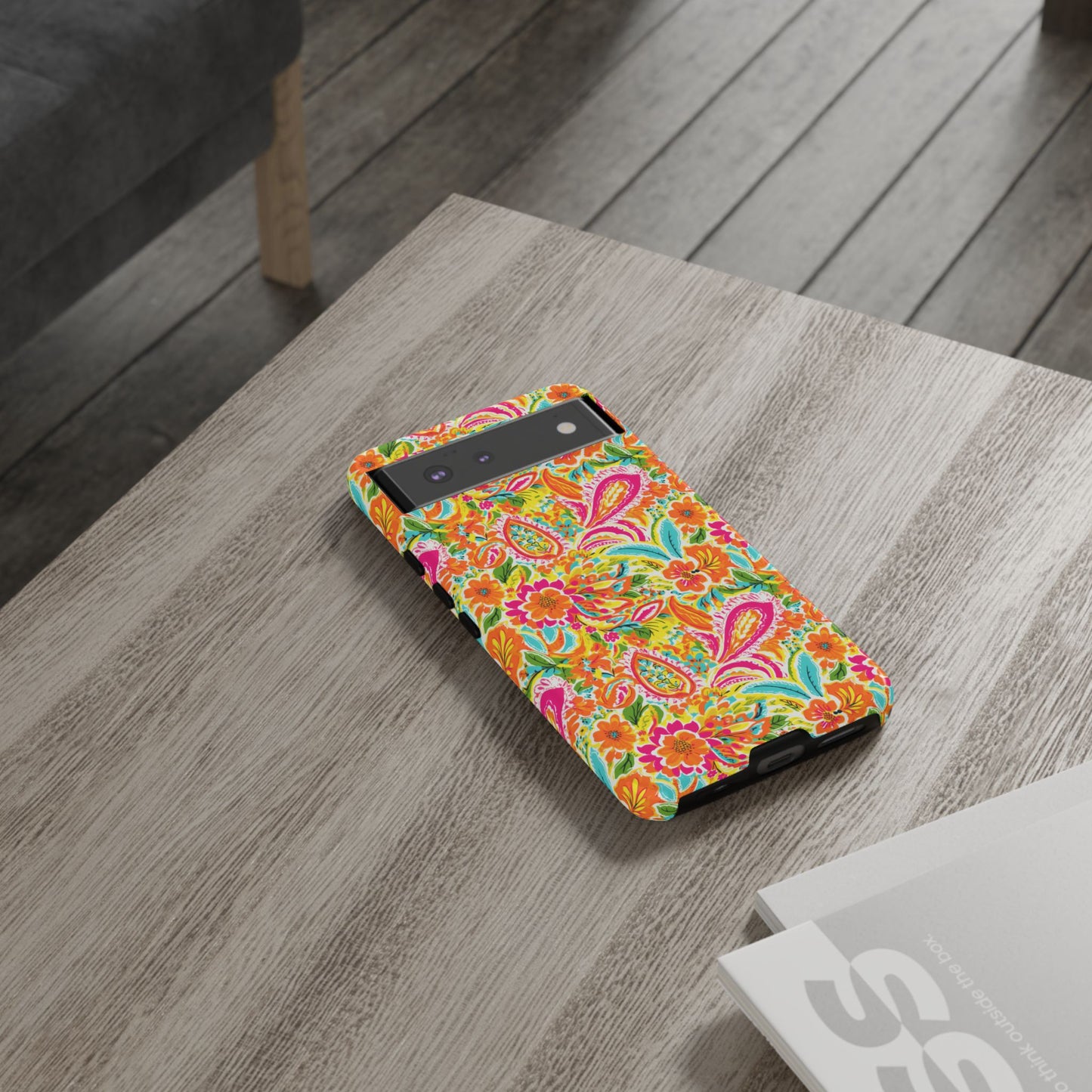 Vibrant Floral Paisley phone case | Tough Cases | Orange and Pink Floral | iPhone 17