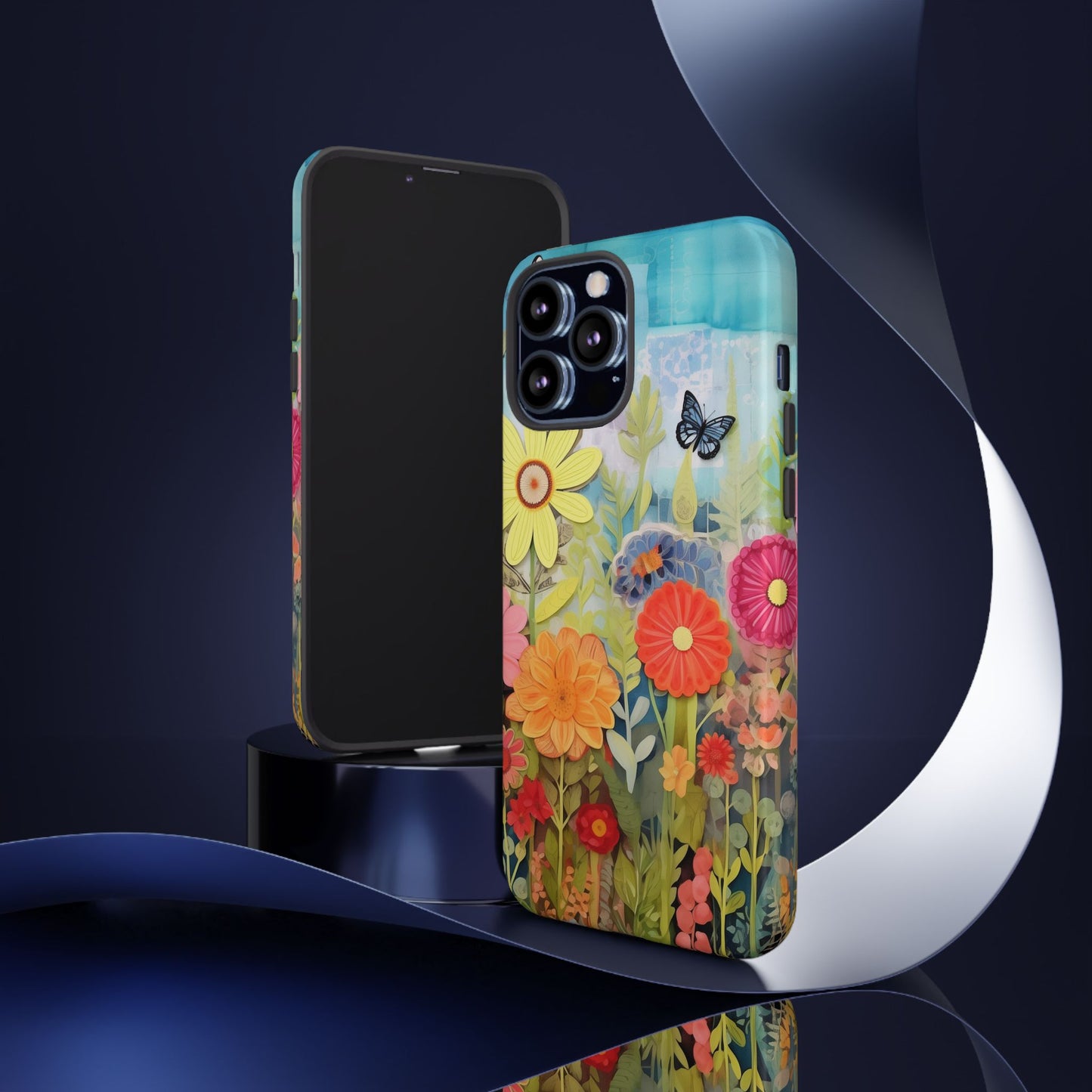 Whimsical Floral Garden phone case | Tough Case | 3d Floral Pattern | iPhone 17