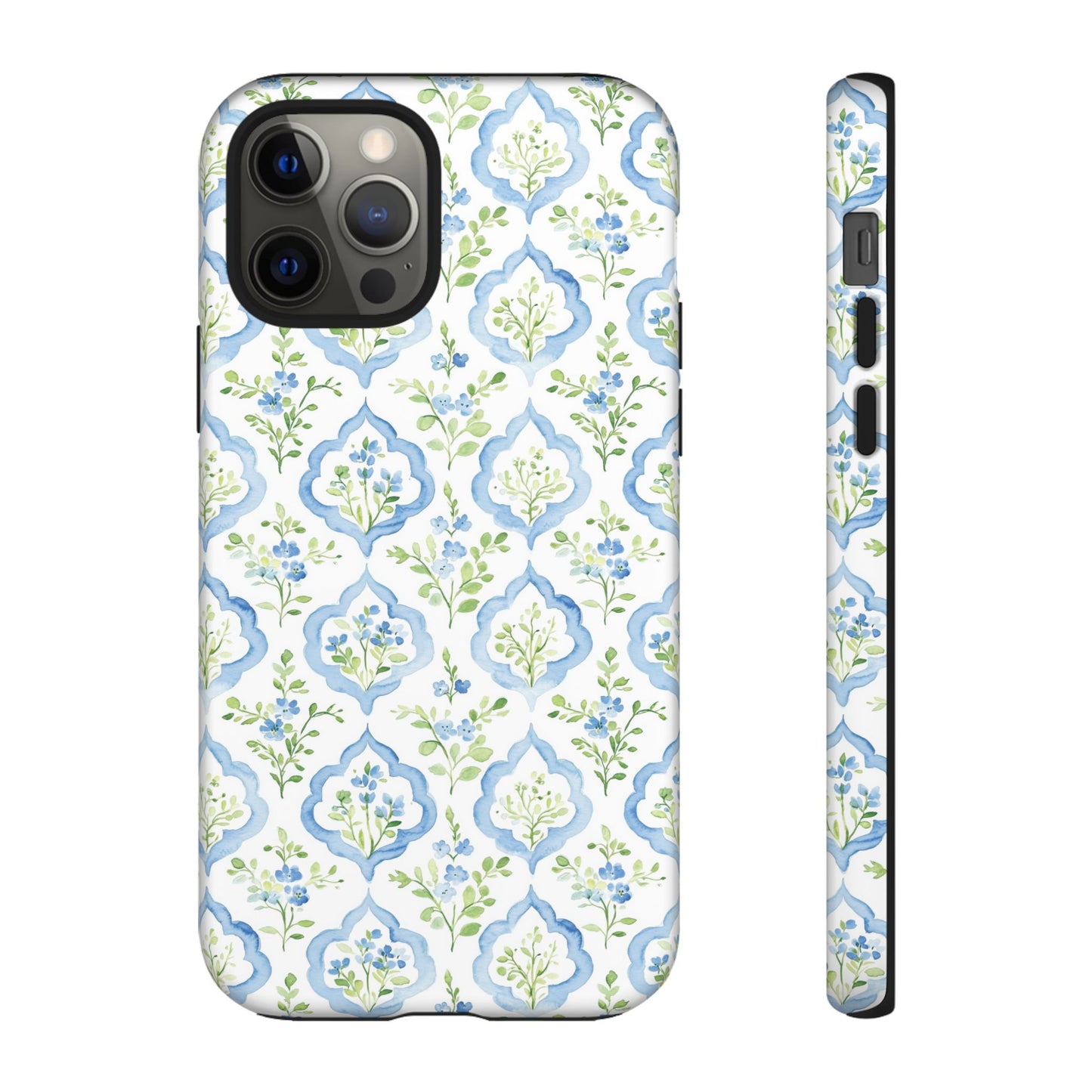 Blue Floral Damask phone case | Tough Case | iPhone 17