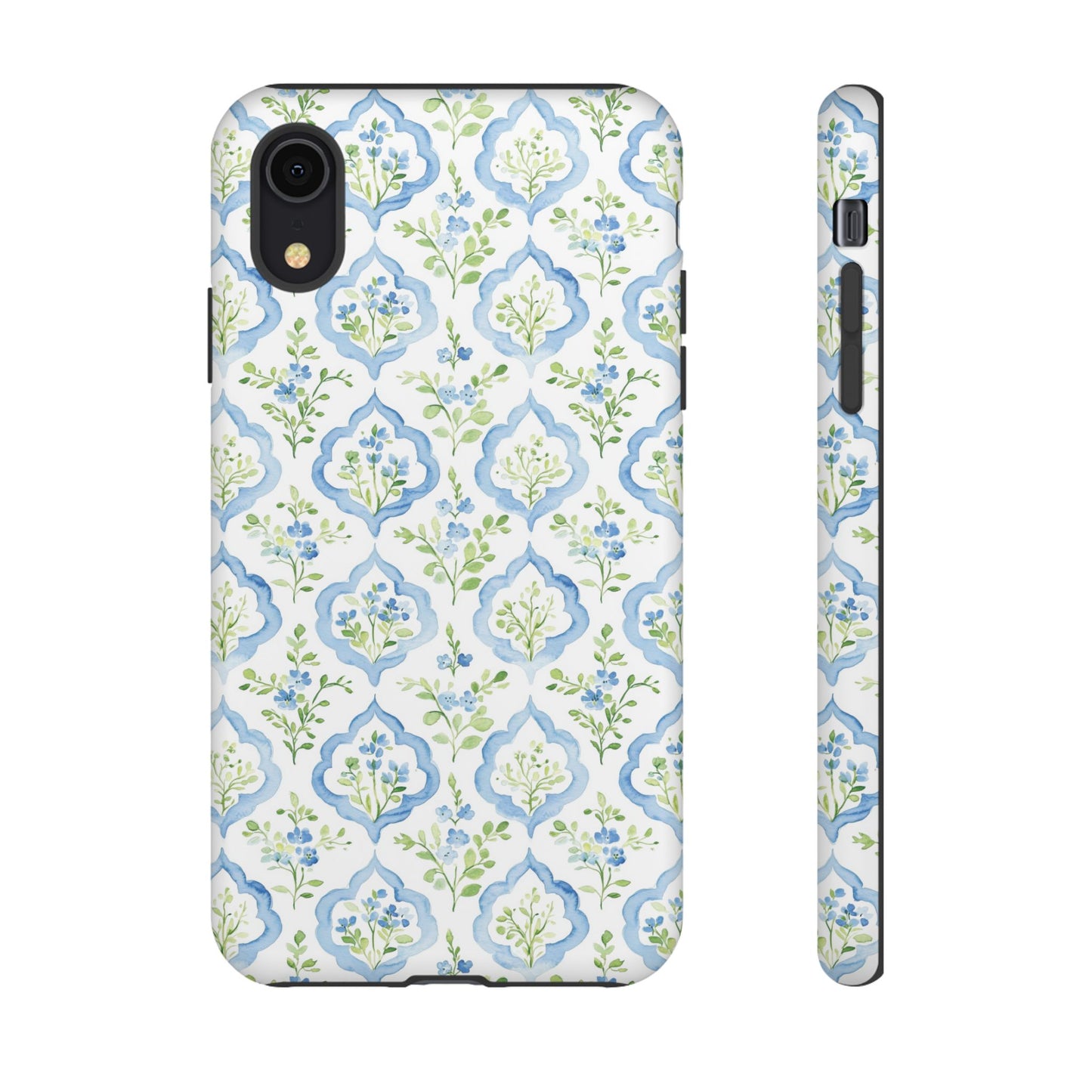 Blue Floral Damask phone case | Tough Case | iPhone 17