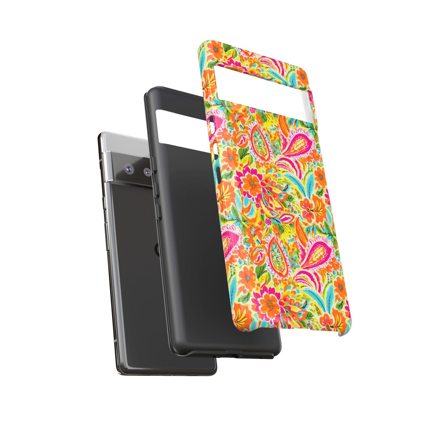 Vibrant Floral Paisley phone case | Tough Cases | Orange and Pink Floral | iPhone 17