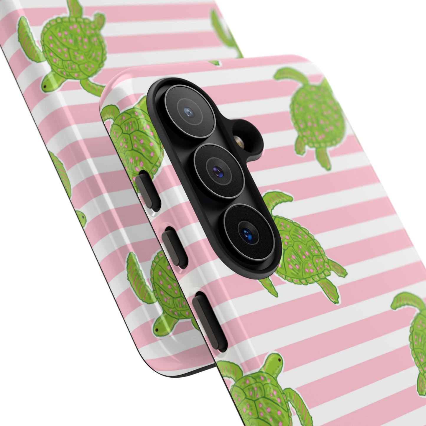 Green Sea Turtles Phone Case | Pink Stripes Tough Case | iPhone 17