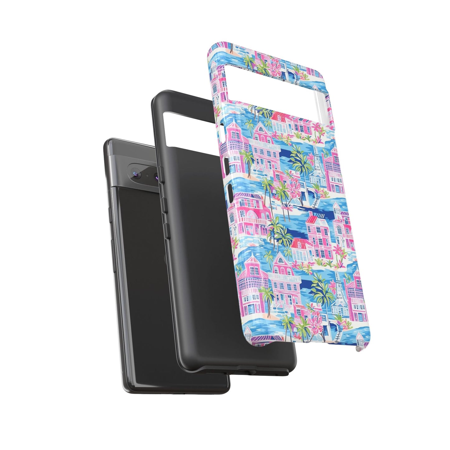 Pink Coastal Houses phone case | Tough Case | iPhone 17