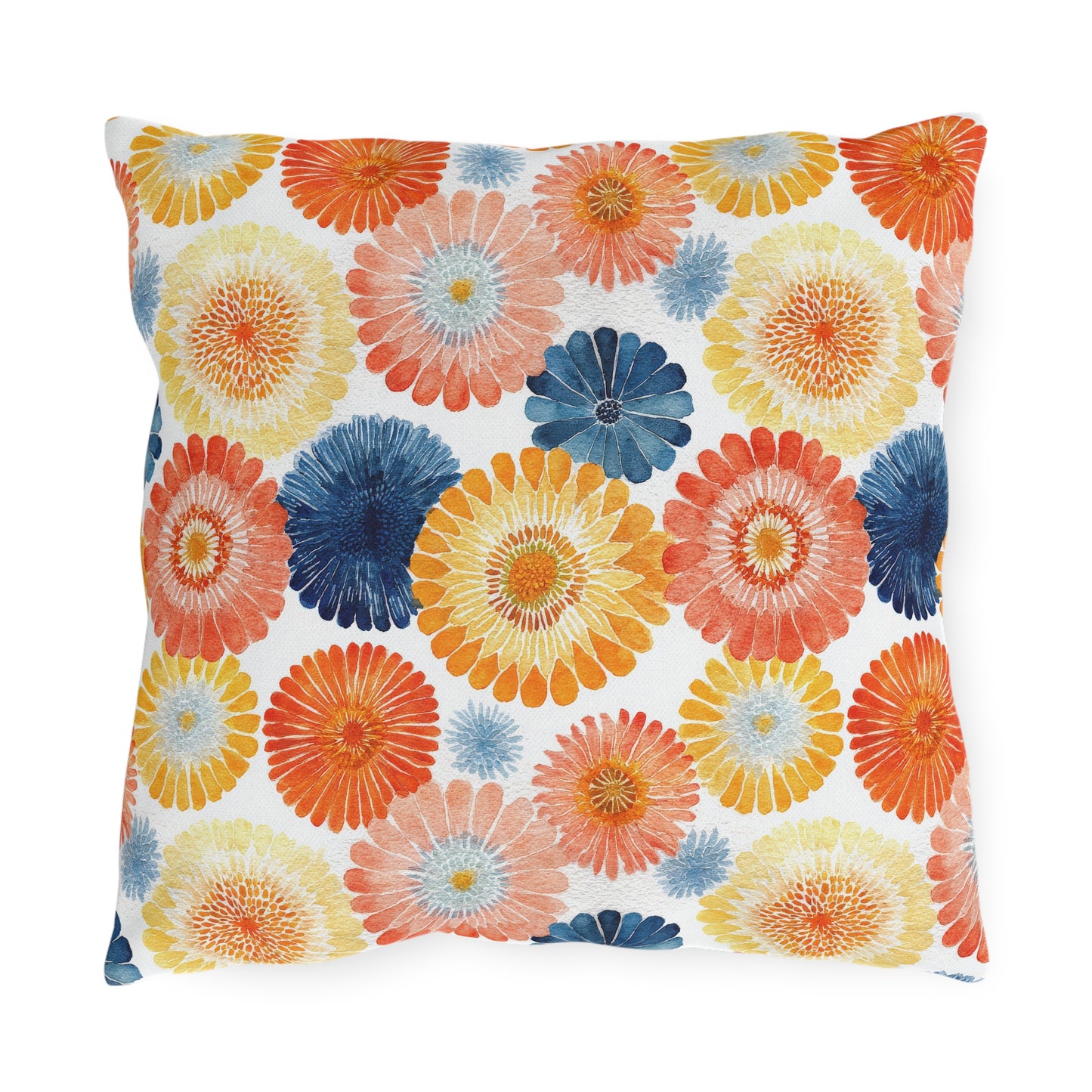 Bright Multicolor Abstract Tile Mosaic Outdoor Pillows