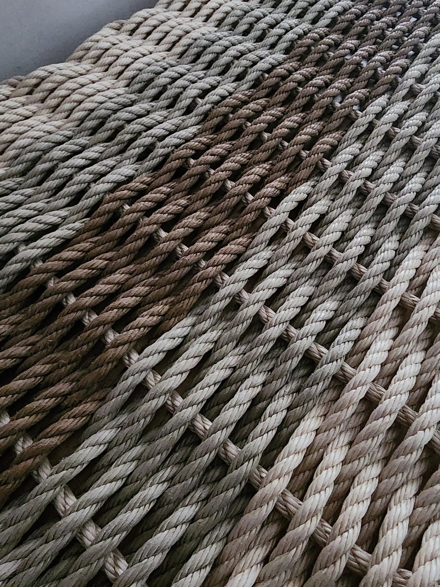 Light Tan, Cream, Tan & Brown 5-Stripe Lobster Rope Doormat