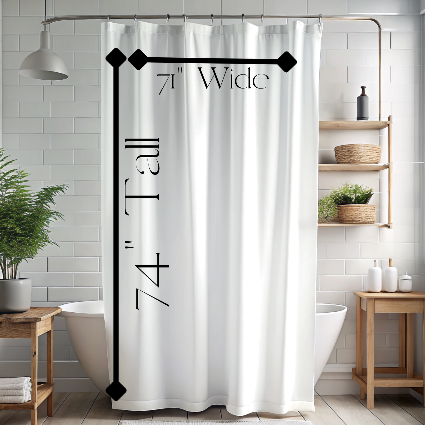 Blue Floral Damask Shower Curtain | Watercolor Rose Pattern
