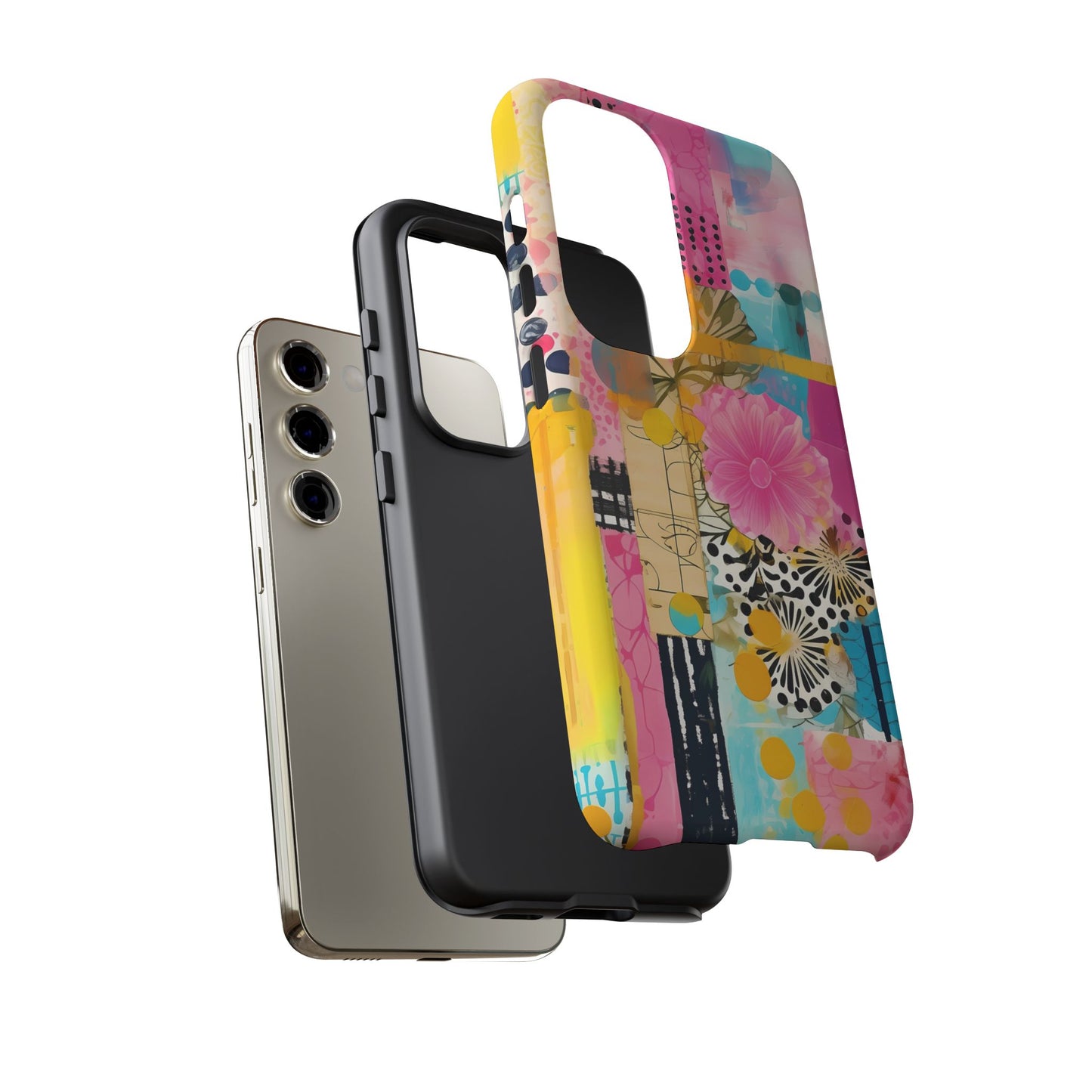 Pink Floral Abstract Phone Case | Tough Cases | iPhone 17