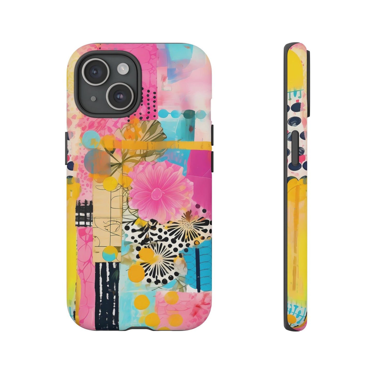 Pink Floral Abstract Phone Case | Tough Cases | iPhone 17