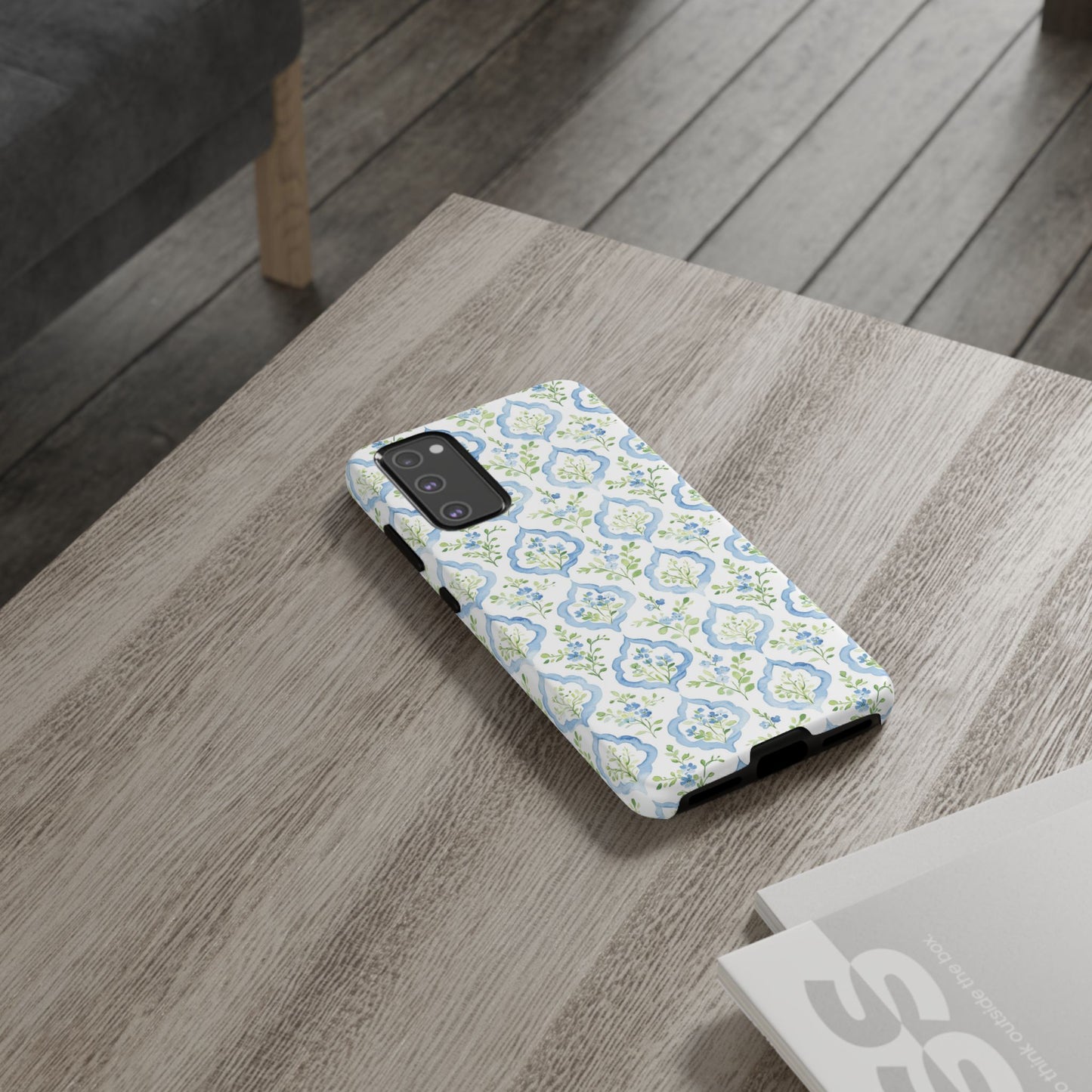 Blue Floral Damask phone case | Tough Case | iPhone 17