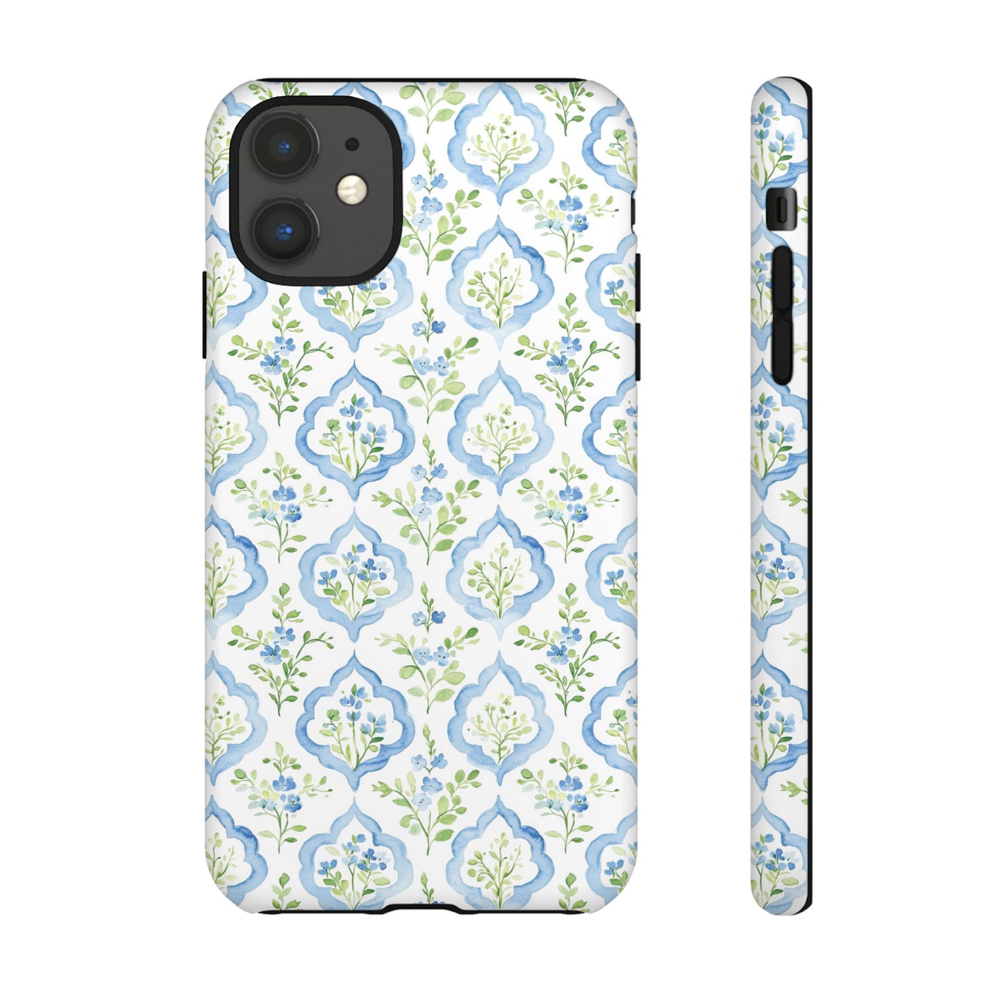 Blue Floral Damask phone case | Tough Case | iPhone 17