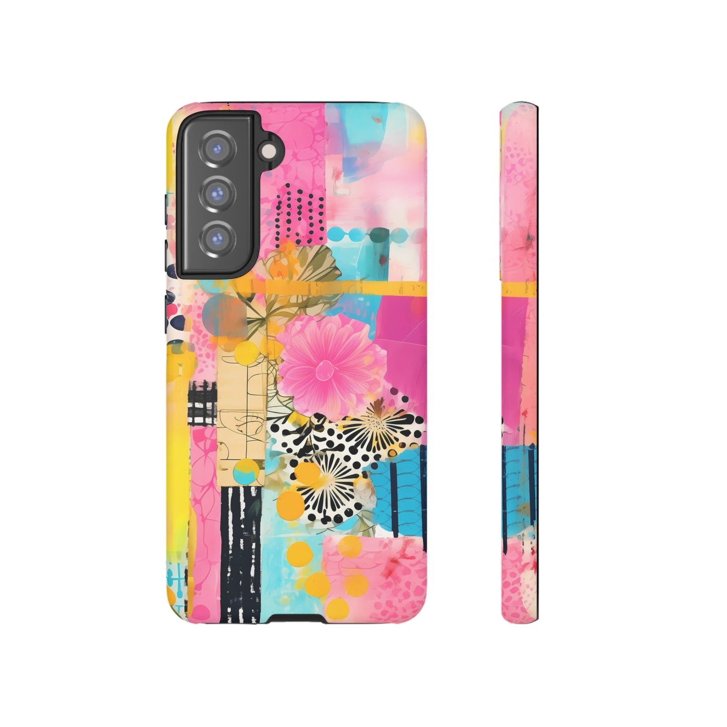 Pink Floral Abstract Phone Case | Tough Cases | iPhone 17