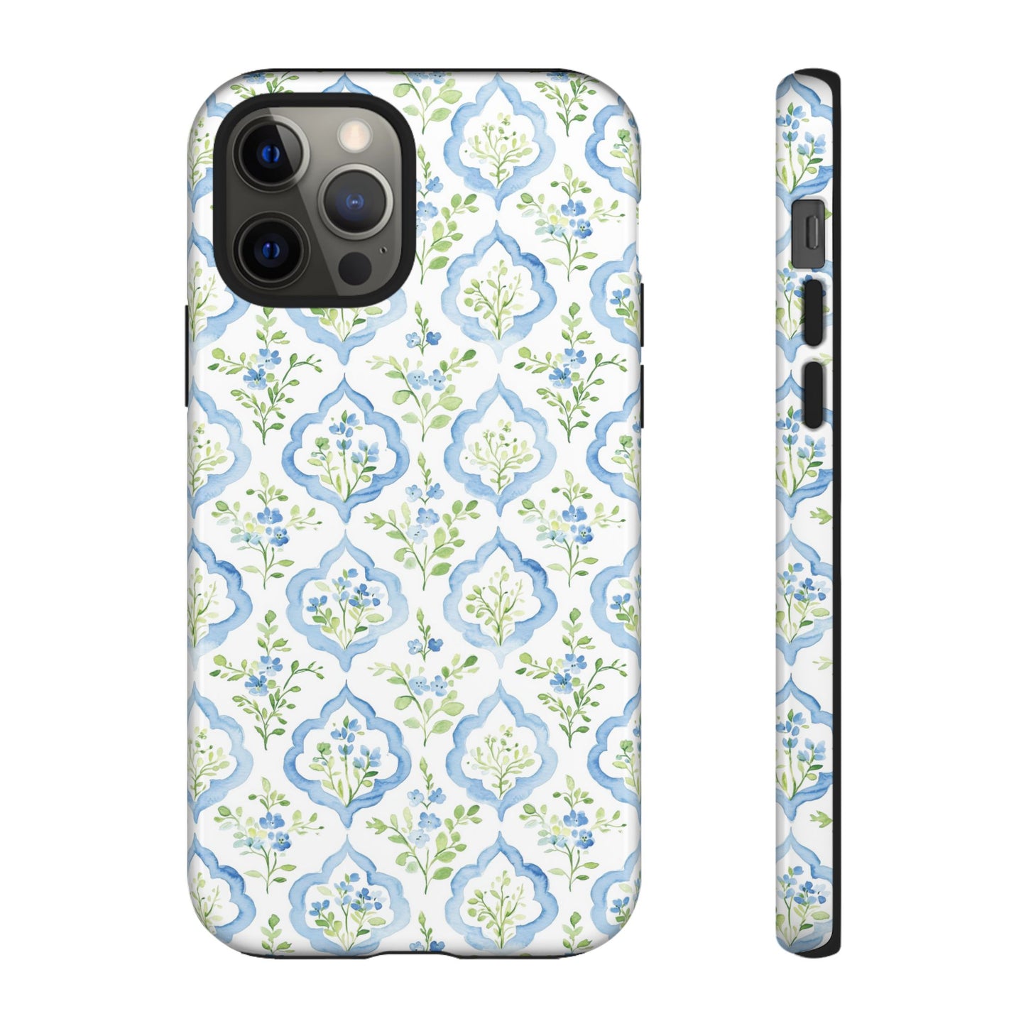 Blue Floral Damask phone case | Tough Case | iPhone 17