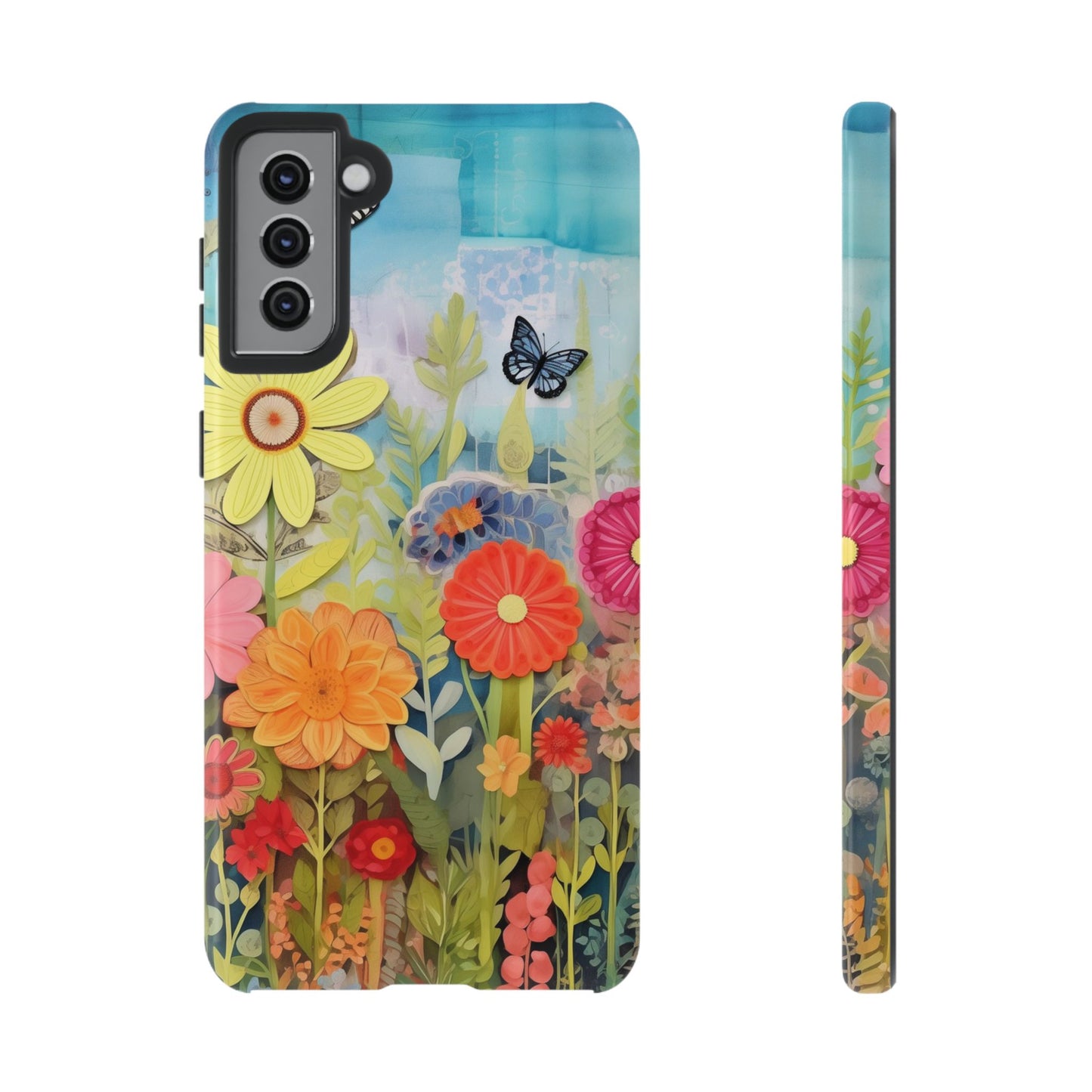 Whimsical Floral Garden phone case | Tough Case | 3d Floral Pattern | iPhone 17
