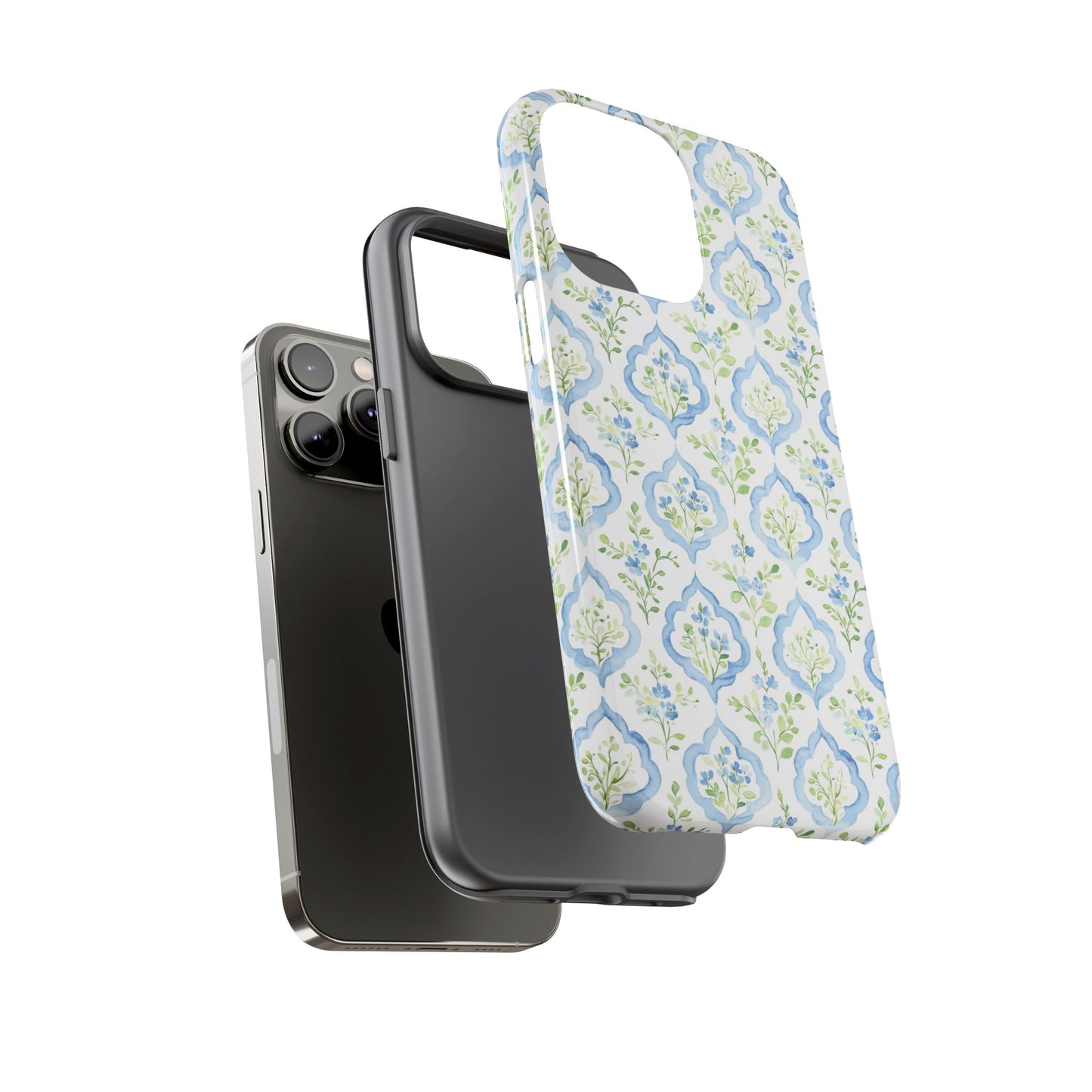 Blue Floral Damask phone case | Tough Case | iPhone 17