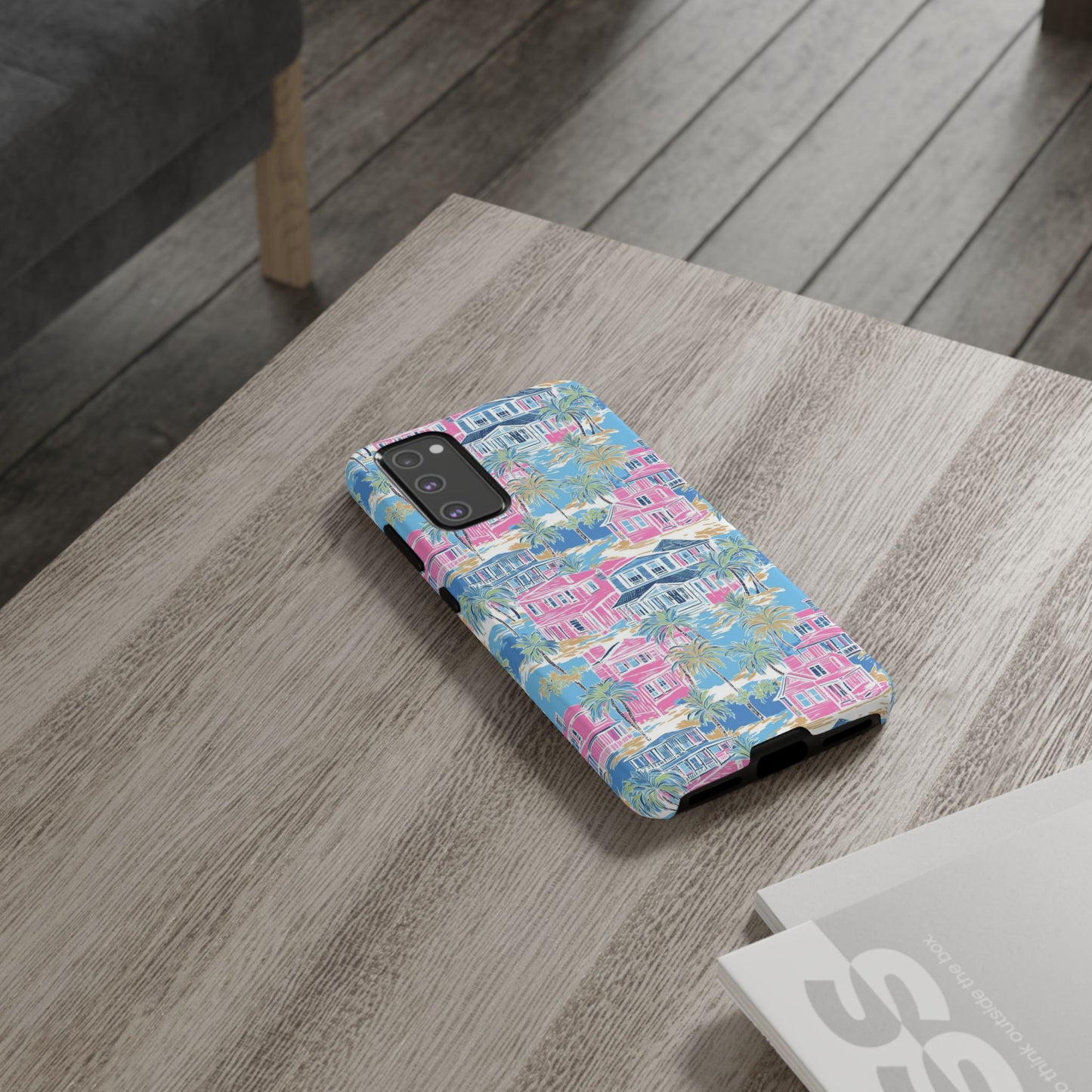 Tropical Beach Houses Tough Case | Palm Tree Coastal Phone Cover | iPhone 17