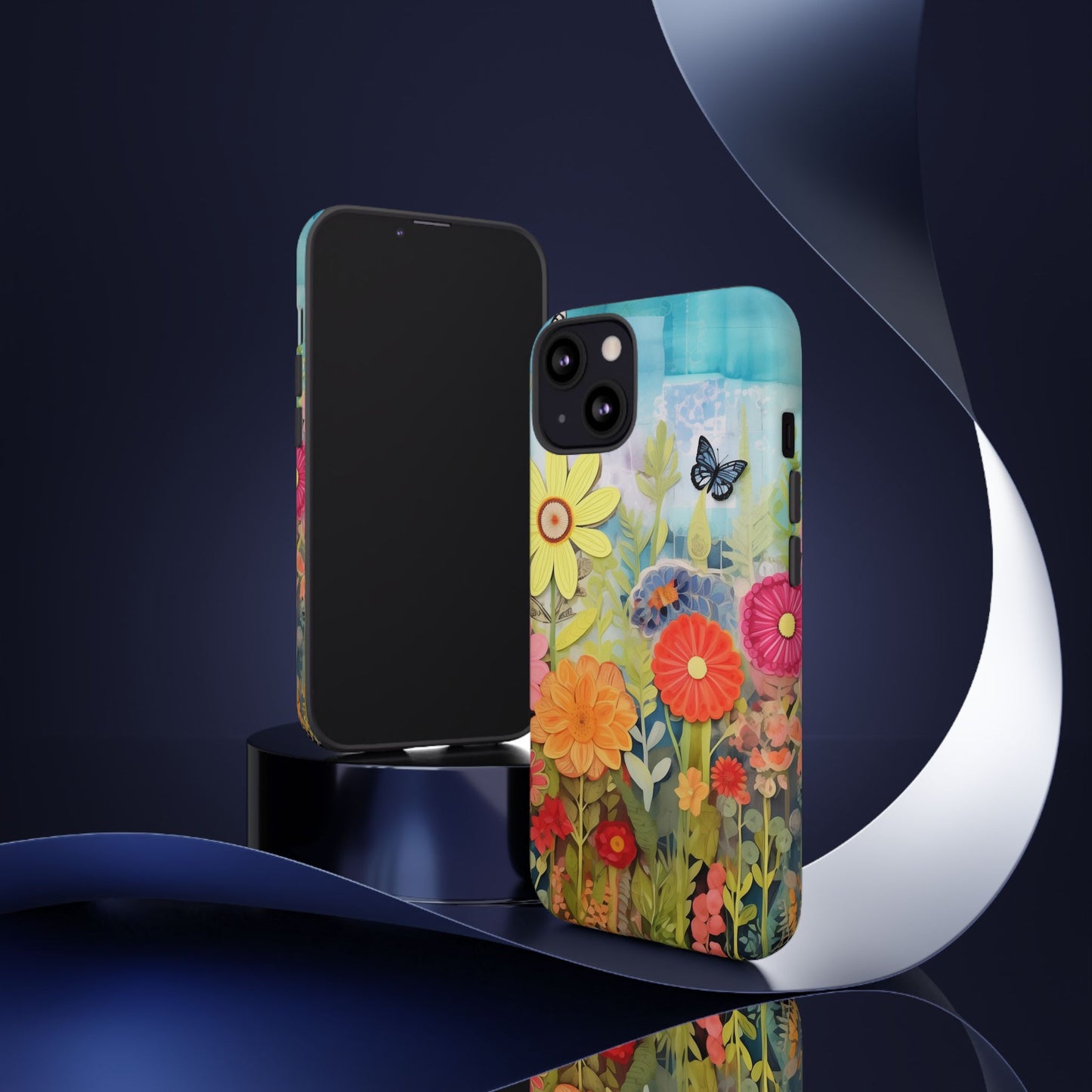 Whimsical Floral Garden phone case | Tough Case | 3d Floral Pattern | iPhone 17