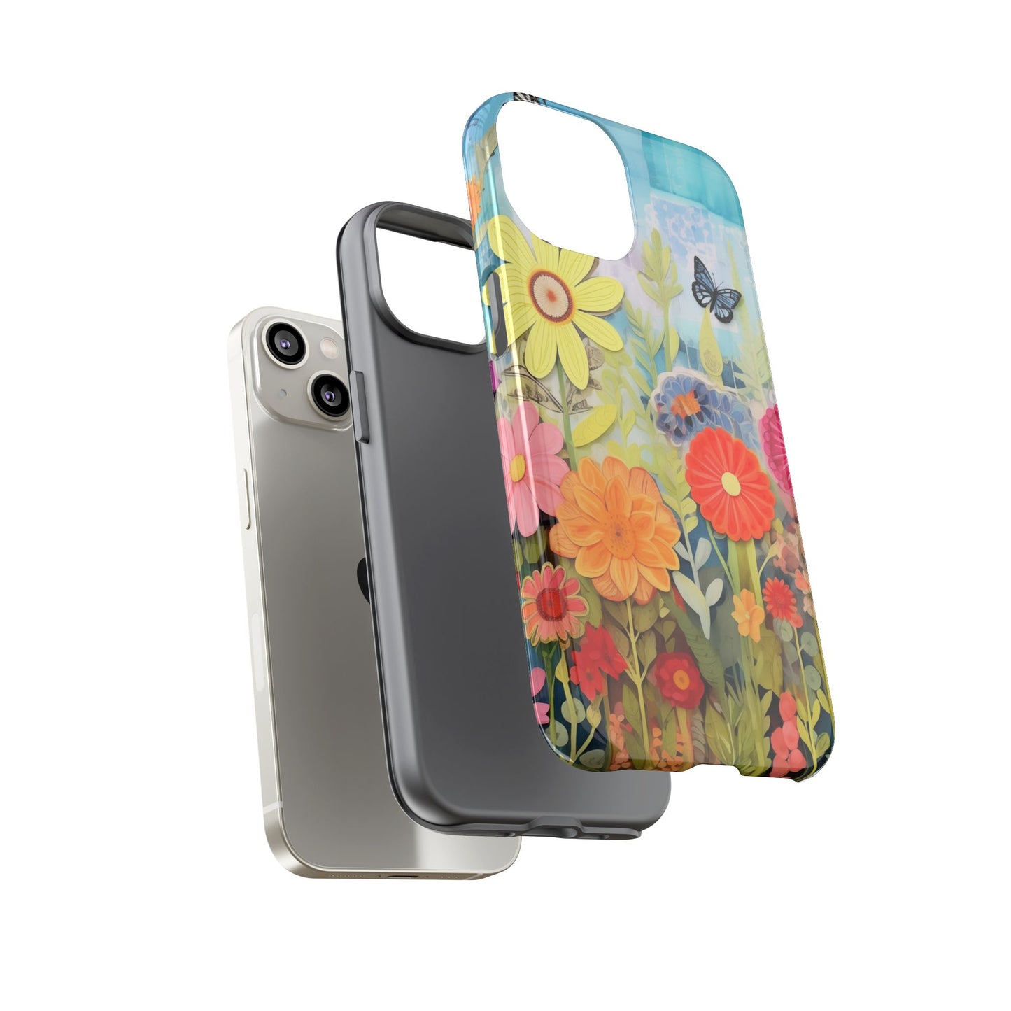Whimsical Floral Garden phone case | Tough Case | 3d Floral Pattern | iPhone 17