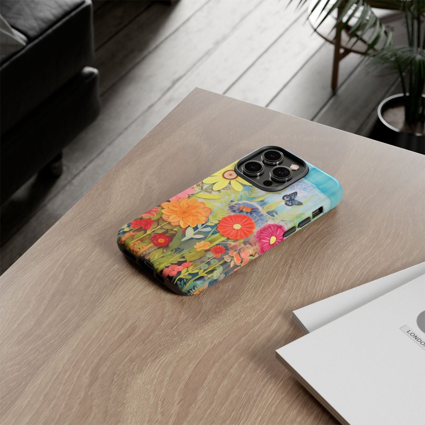 Whimsical Floral Garden phone case | Tough Case | 3d Floral Pattern | iPhone 17