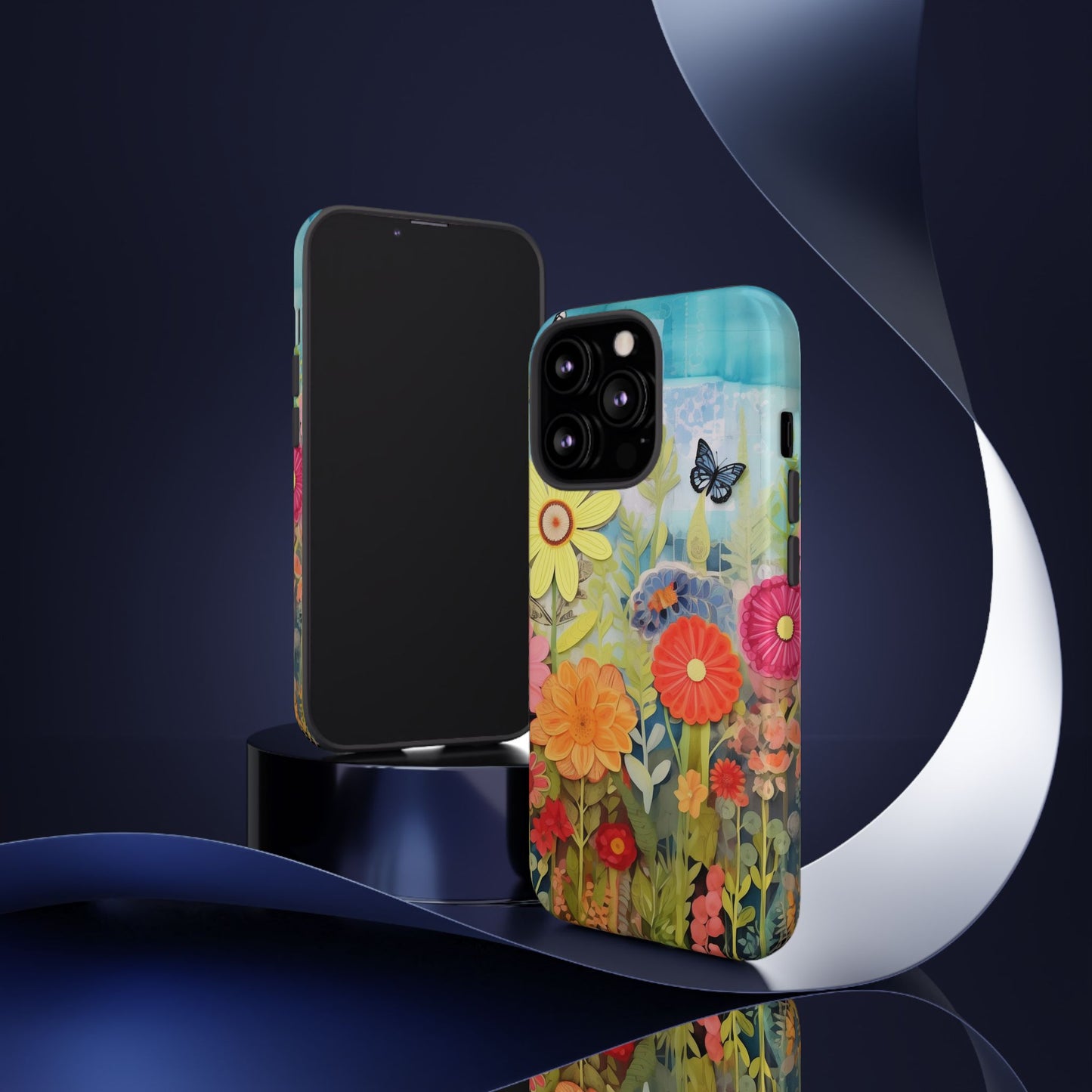 Whimsical Floral Garden phone case | Tough Case | 3d Floral Pattern | iPhone 17