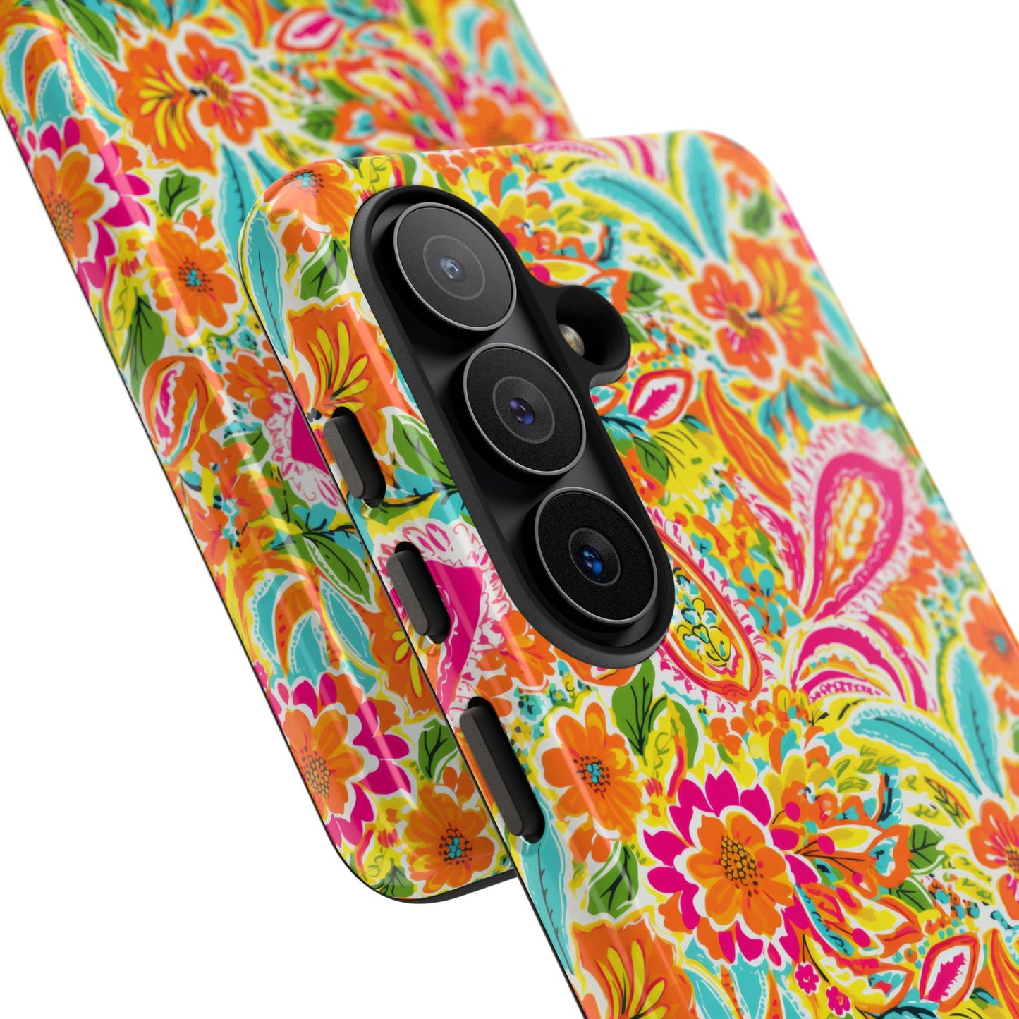 Vibrant Floral Paisley phone case | Tough Cases | Orange and Pink Floral | iPhone 17