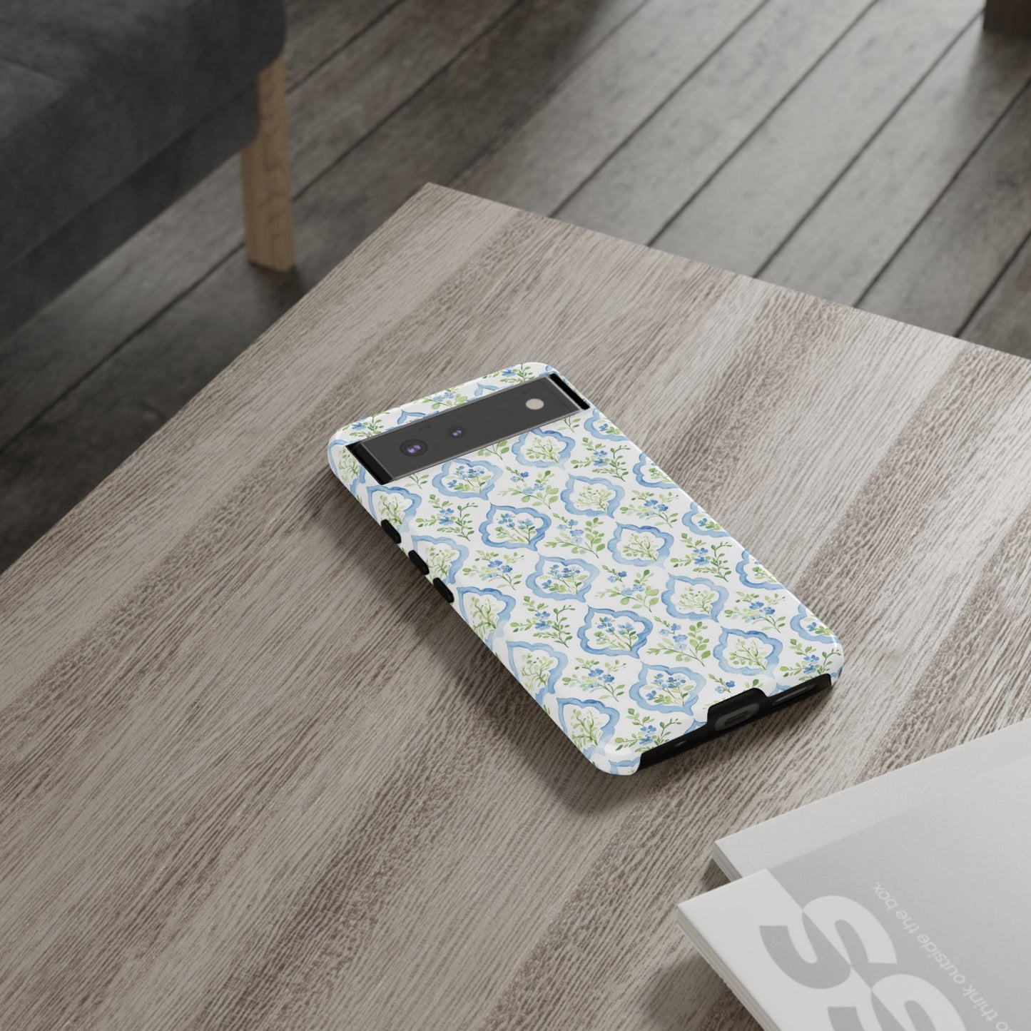 Blue Floral Damask phone case | Tough Case | iPhone 17