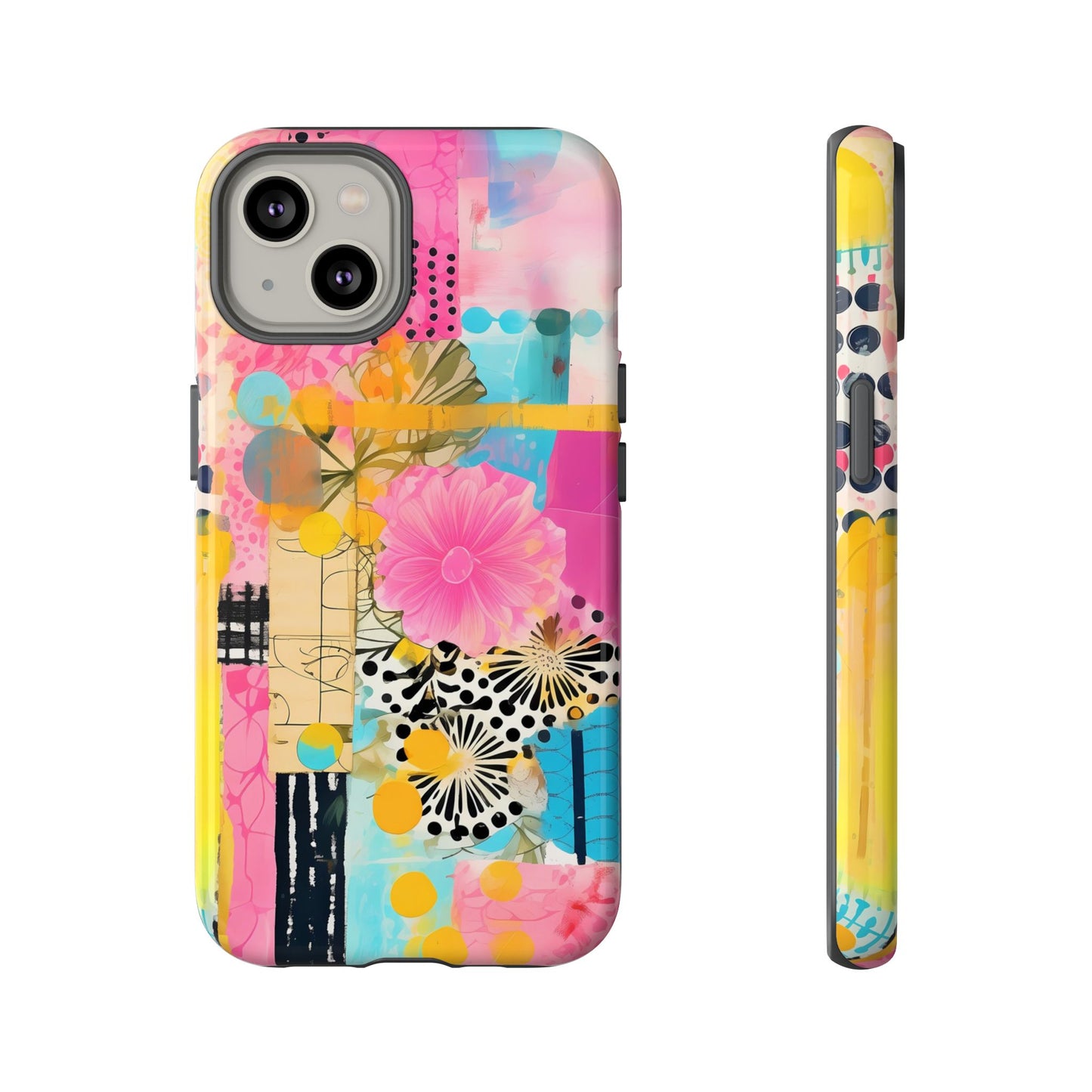 Pink Floral Abstract Phone Case | Tough Cases | iPhone 17