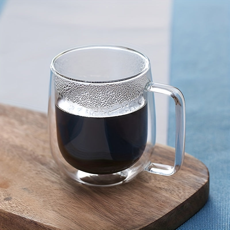 Double-Walled Glass Coffee Mug with Handle
