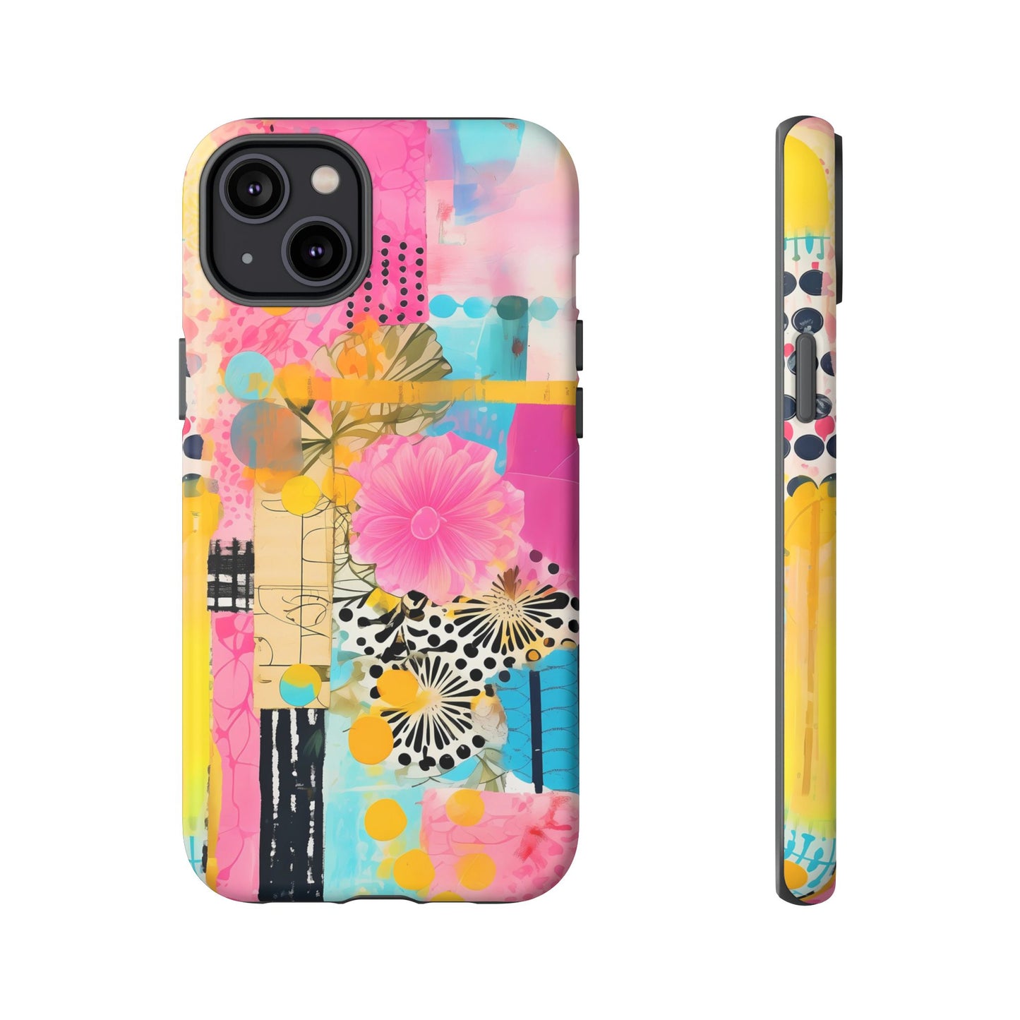 Pink Floral Abstract Phone Case | Tough Cases | iPhone 17