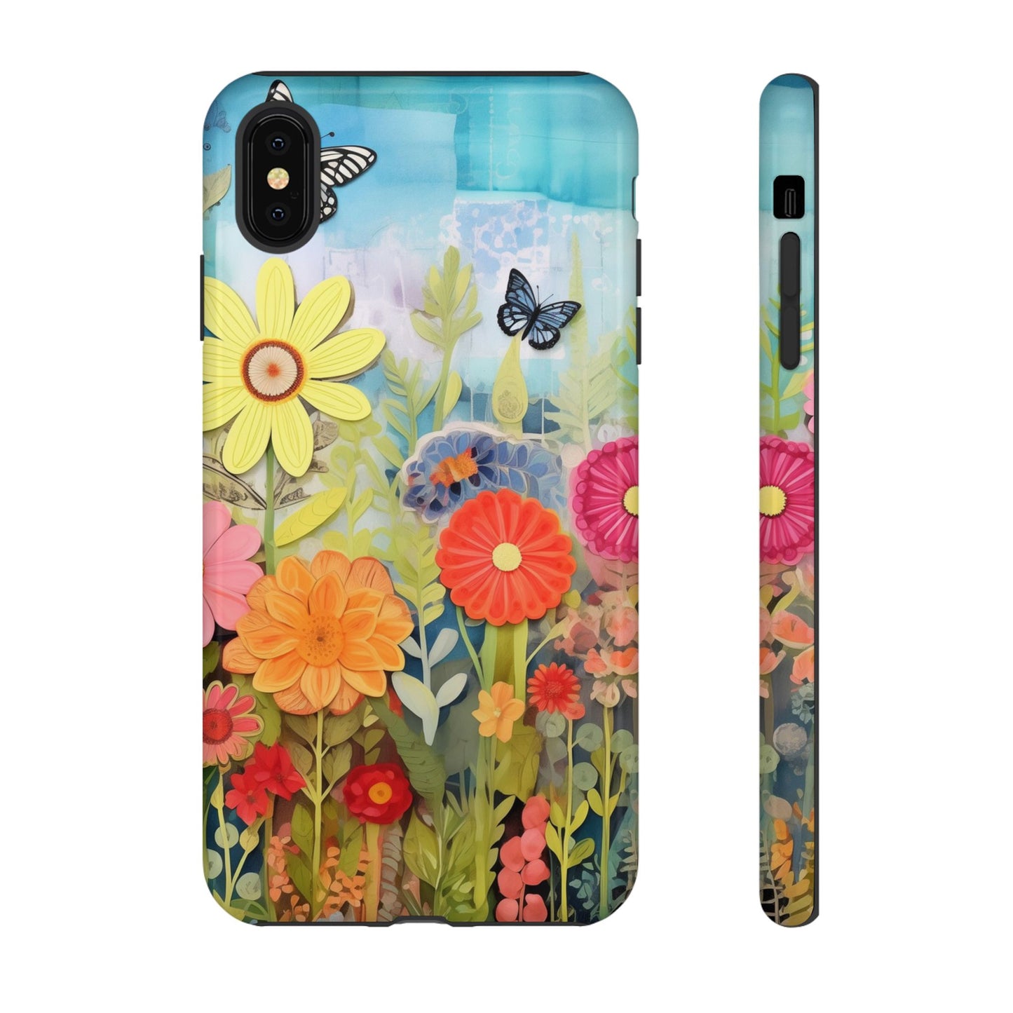 Whimsical Floral Garden phone case | Tough Case | 3d Floral Pattern | iPhone 17