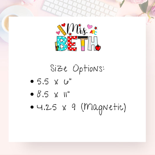 Personalized Notepad, School Supplies