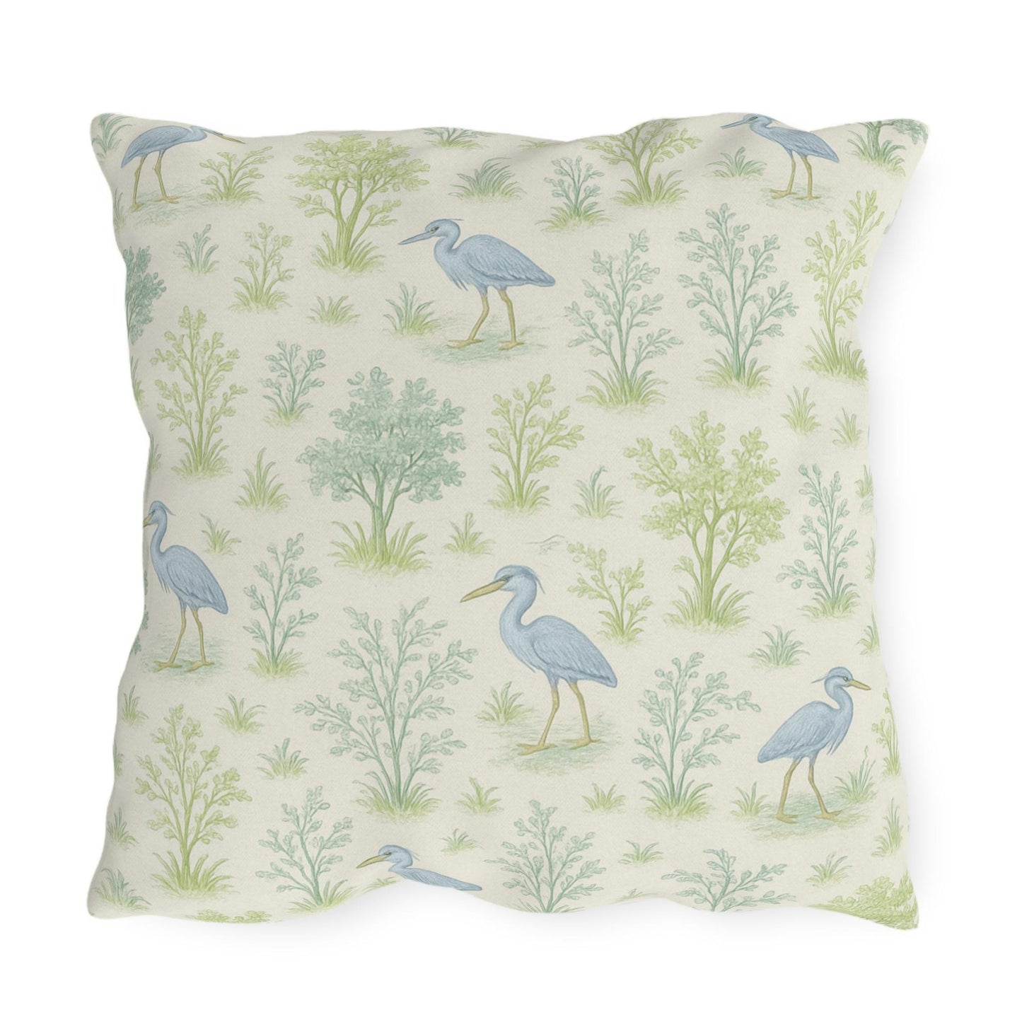 Custom Throw Pillow, Blue Herron