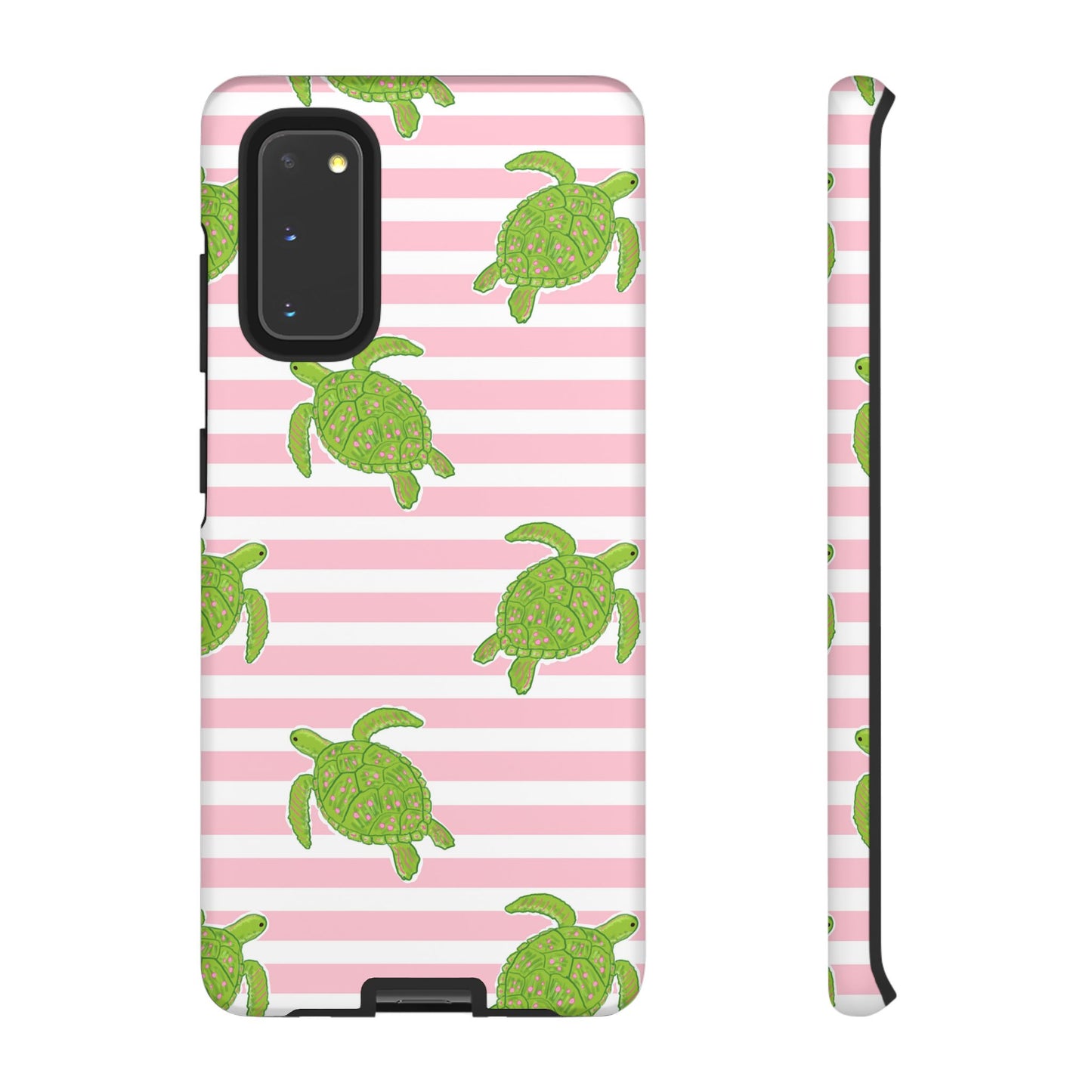 Green Sea Turtles Phone Case | Pink Stripes Tough Case | iPhone 17