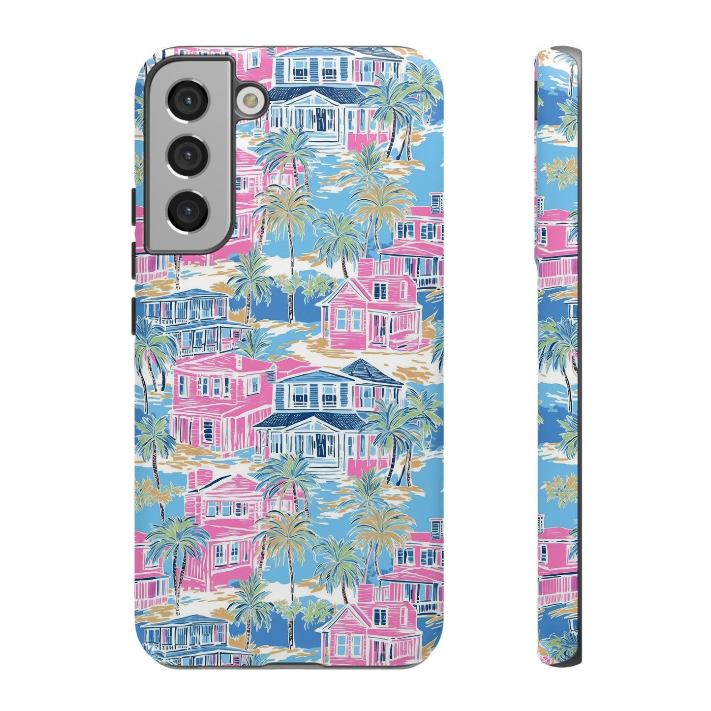 Tropical Beach Houses Tough Case | Palm Tree Coastal Phone Cover | iPhone 17