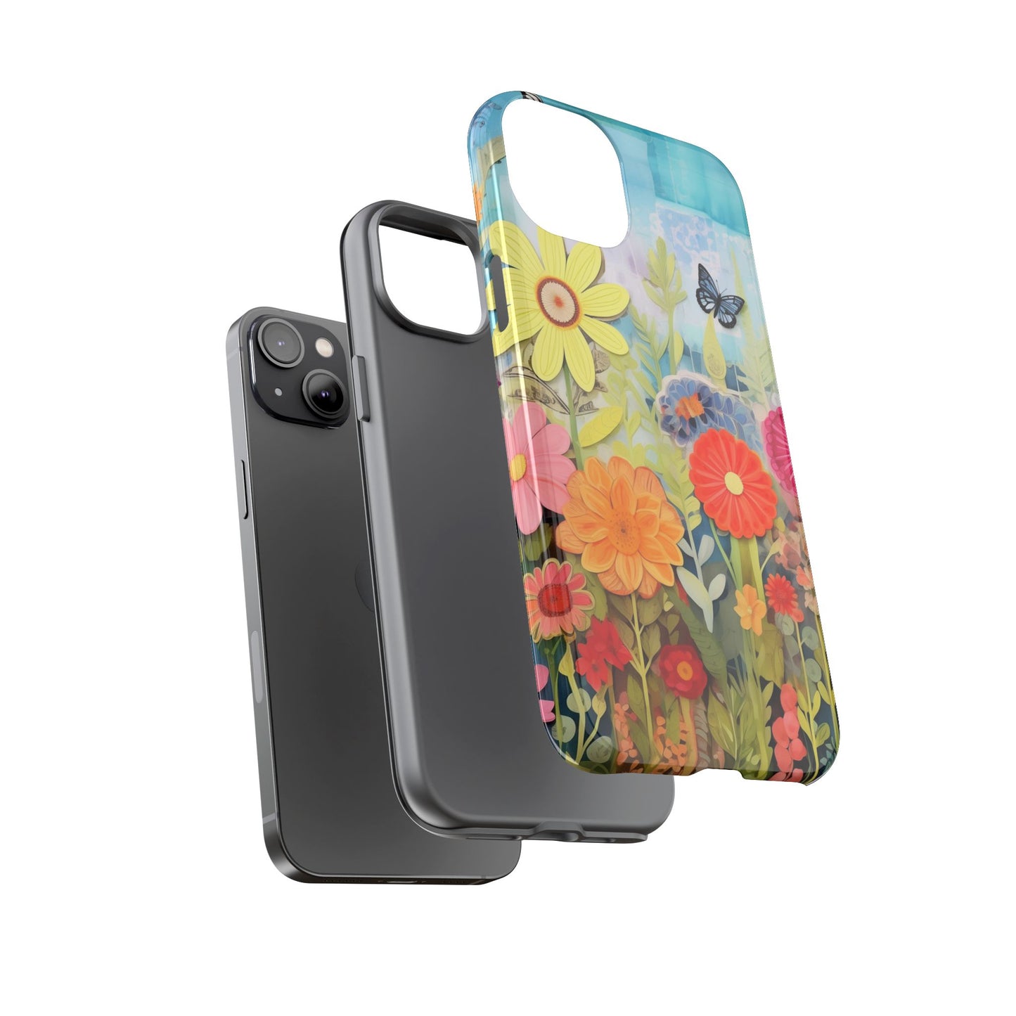 Whimsical Floral Garden phone case | Tough Case | 3d Floral Pattern | iPhone 17