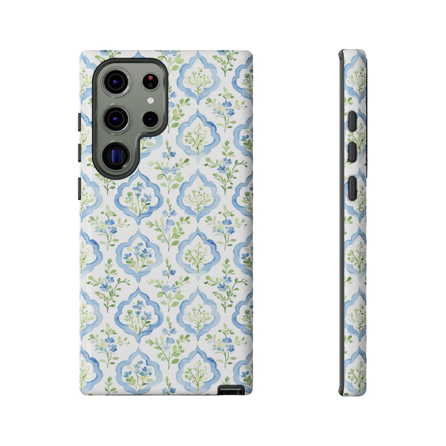 Blue Floral Damask phone case | Tough Case | iPhone 17