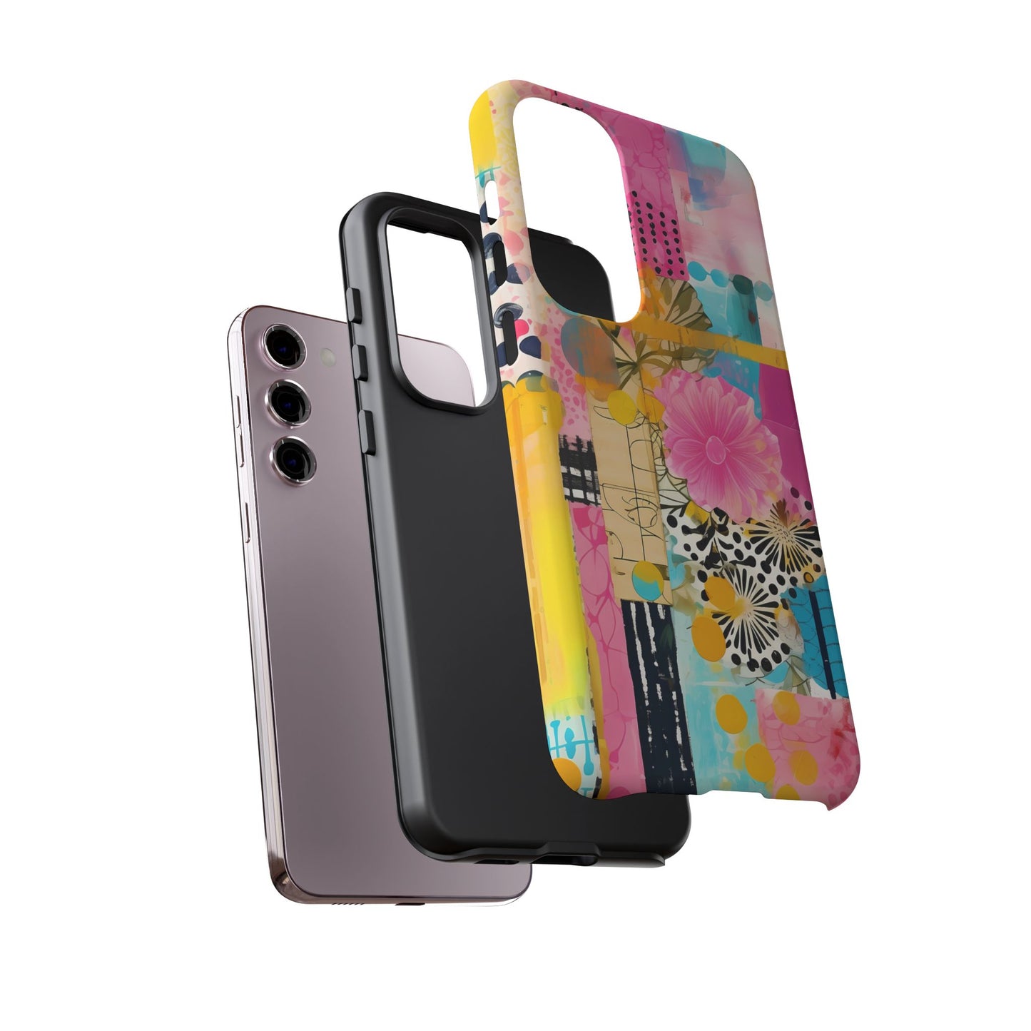 Pink Floral Abstract Phone Case | Tough Cases | iPhone 17