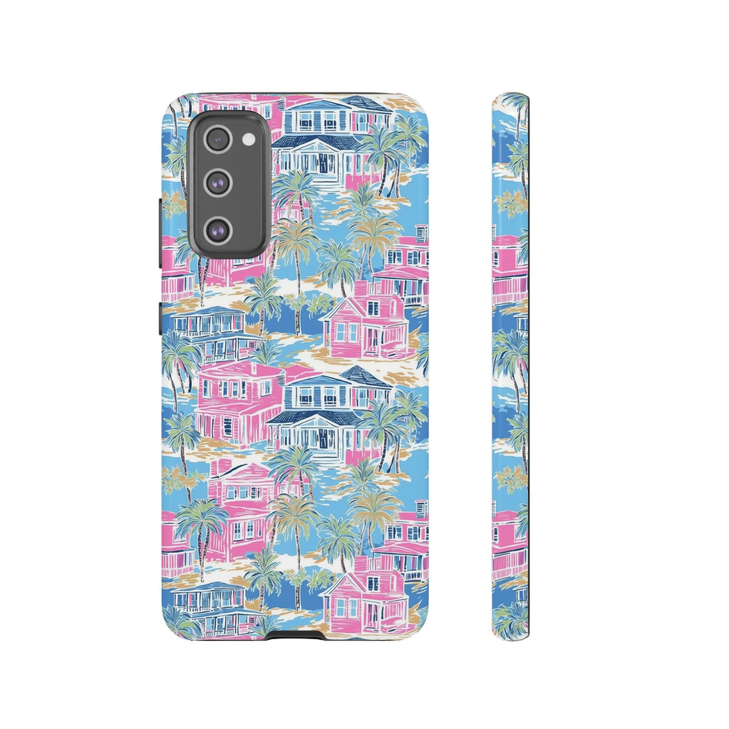 Tropical Beach Houses Tough Case | Palm Tree Coastal Phone Cover | iPhone 17