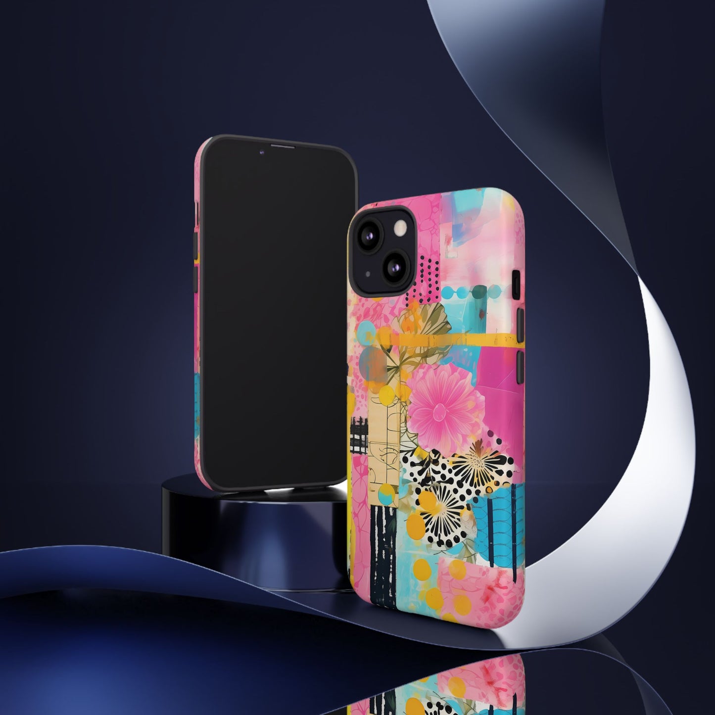 Pink Floral Abstract Phone Case | Tough Cases | iPhone 17