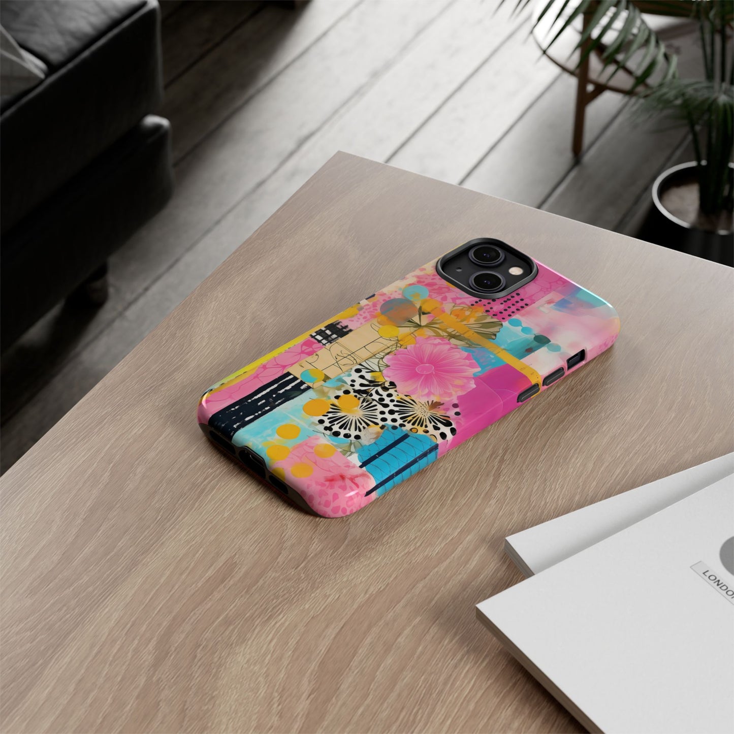 Pink Floral Abstract Phone Case | Tough Cases | iPhone 17