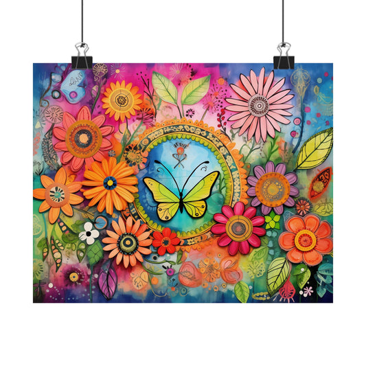 Wildflower Wall Art Poster | Boho Floral Home Decor | Cottagecore Nature Print